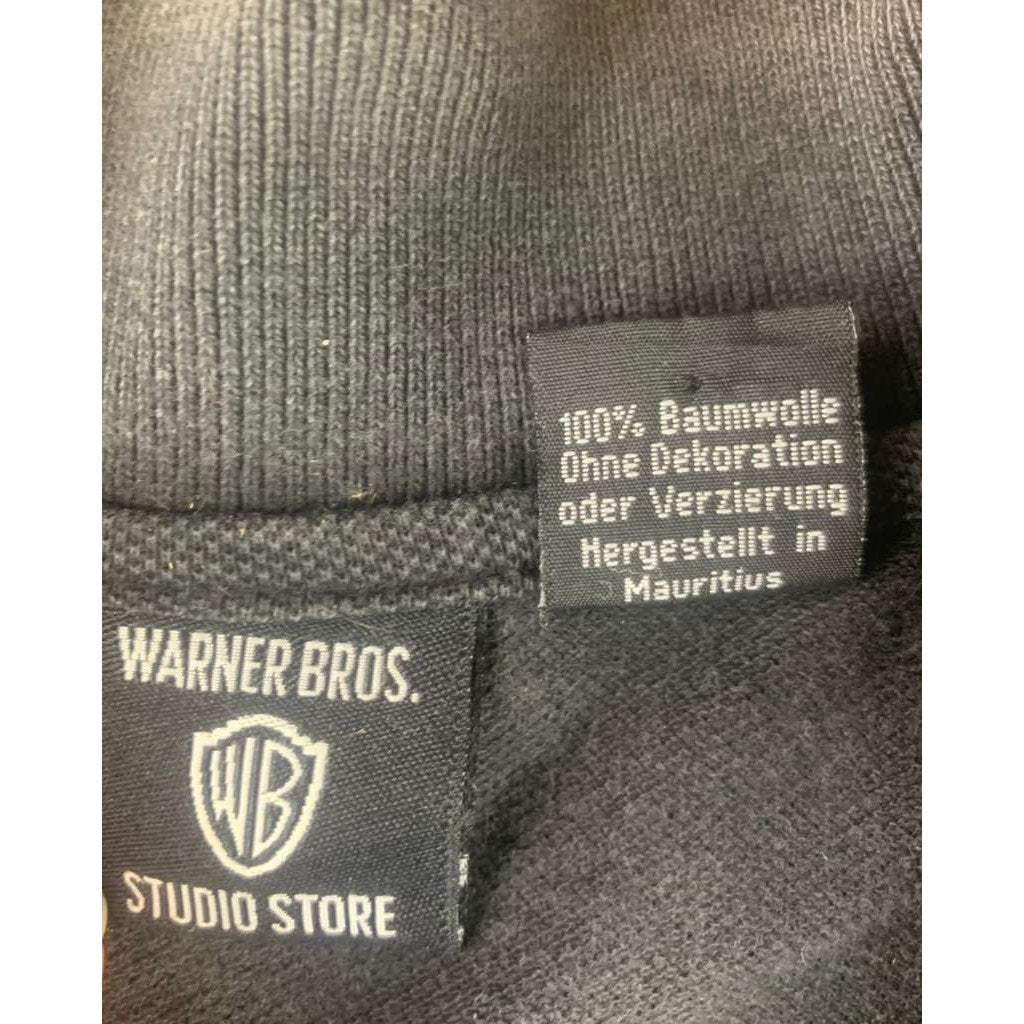 Vintage 90s Warner Bros Studio Store Polo Men L Black Bugs Bunny Embroidery