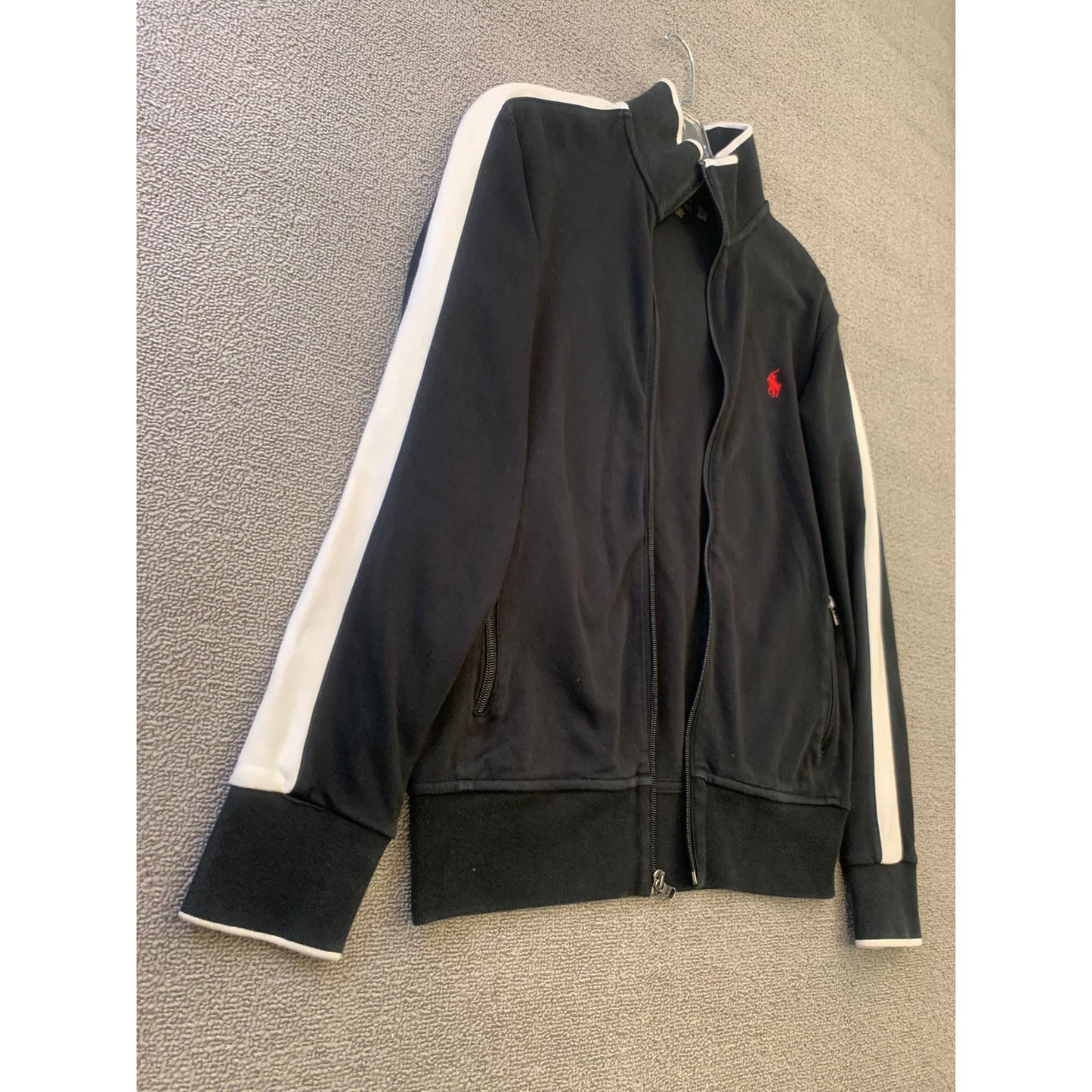 Polo Ralph Lauren Men's XS Black White Full Zip Track Jacket