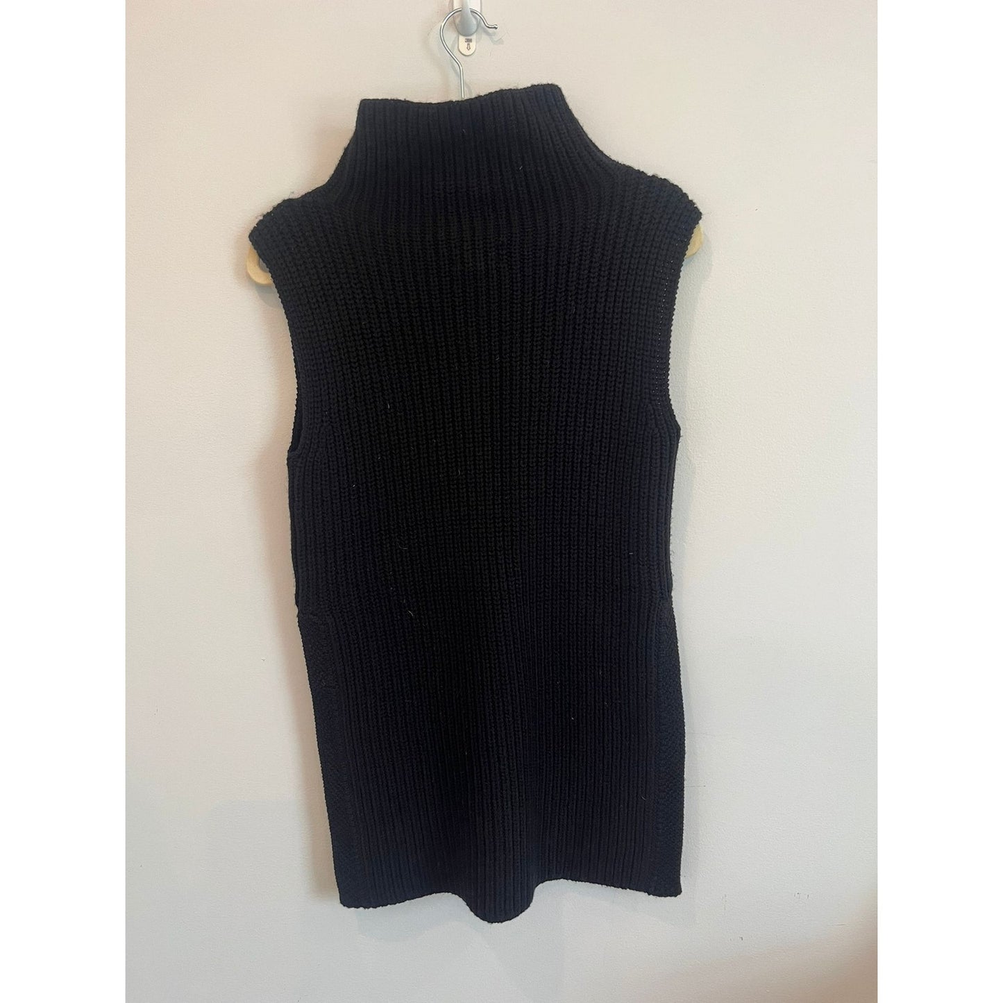 Aritzia Wilfred Knit Sweater Vest Women XXS Black Sleeveless Mock Neck Tunic