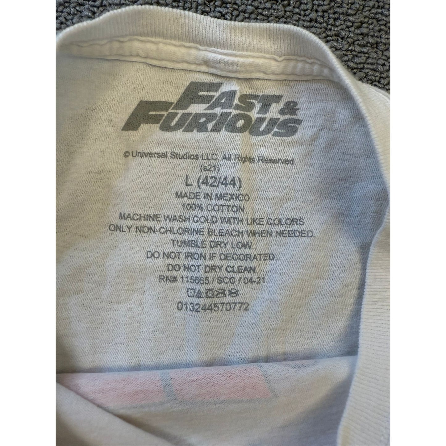 Fast & Furious 01 White Street Racing Graphic T-Shirt Men Large
