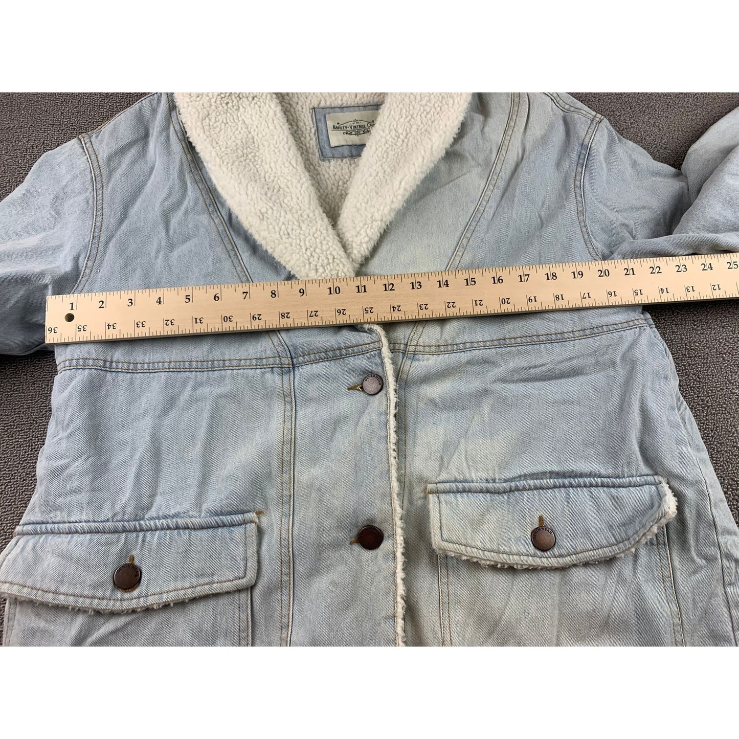Ashley Vintage Charm Lined Denim Jean Jacket With Measurement Photos