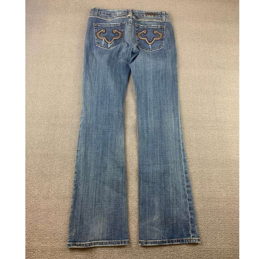 Y2K Rerock Express Jeans Women's 4 Regular Blue Bootcut Denim Pants