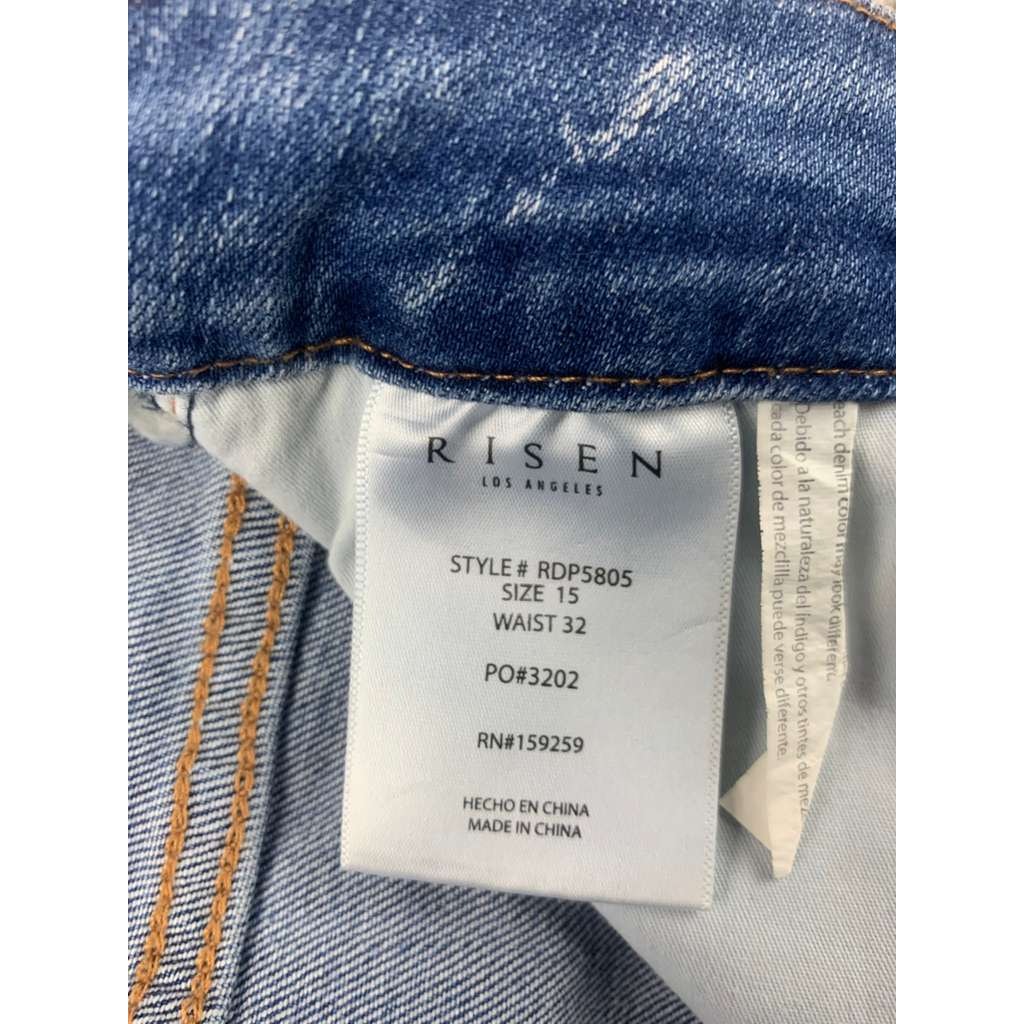 Risen Los Angeles Women 15/32 Blue Light Washed Jeans Bootcut Mid Rise