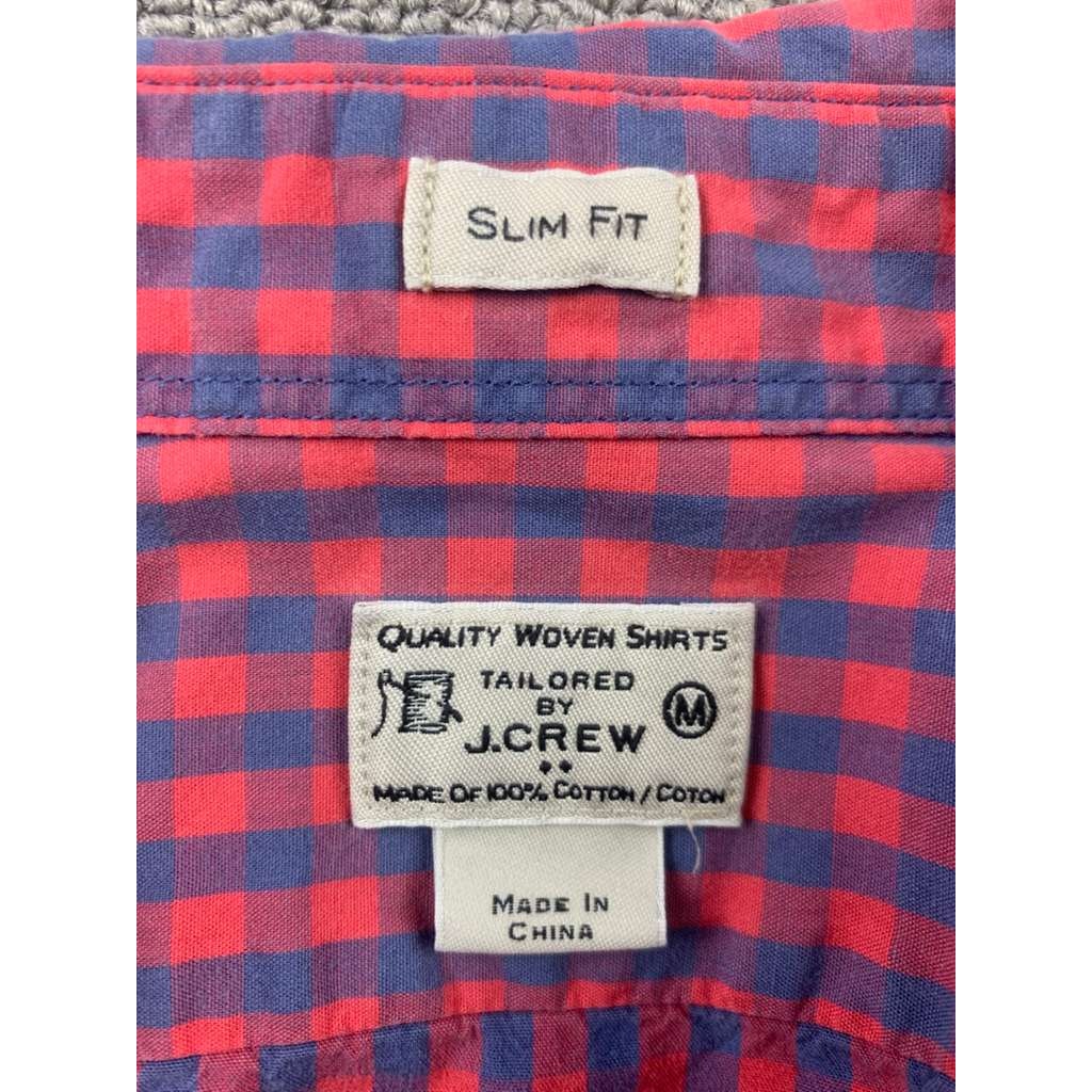 J.Crew Button Down Shirt Men's Medium Slim Fit Plaid Long Sleeve 100% Cotton