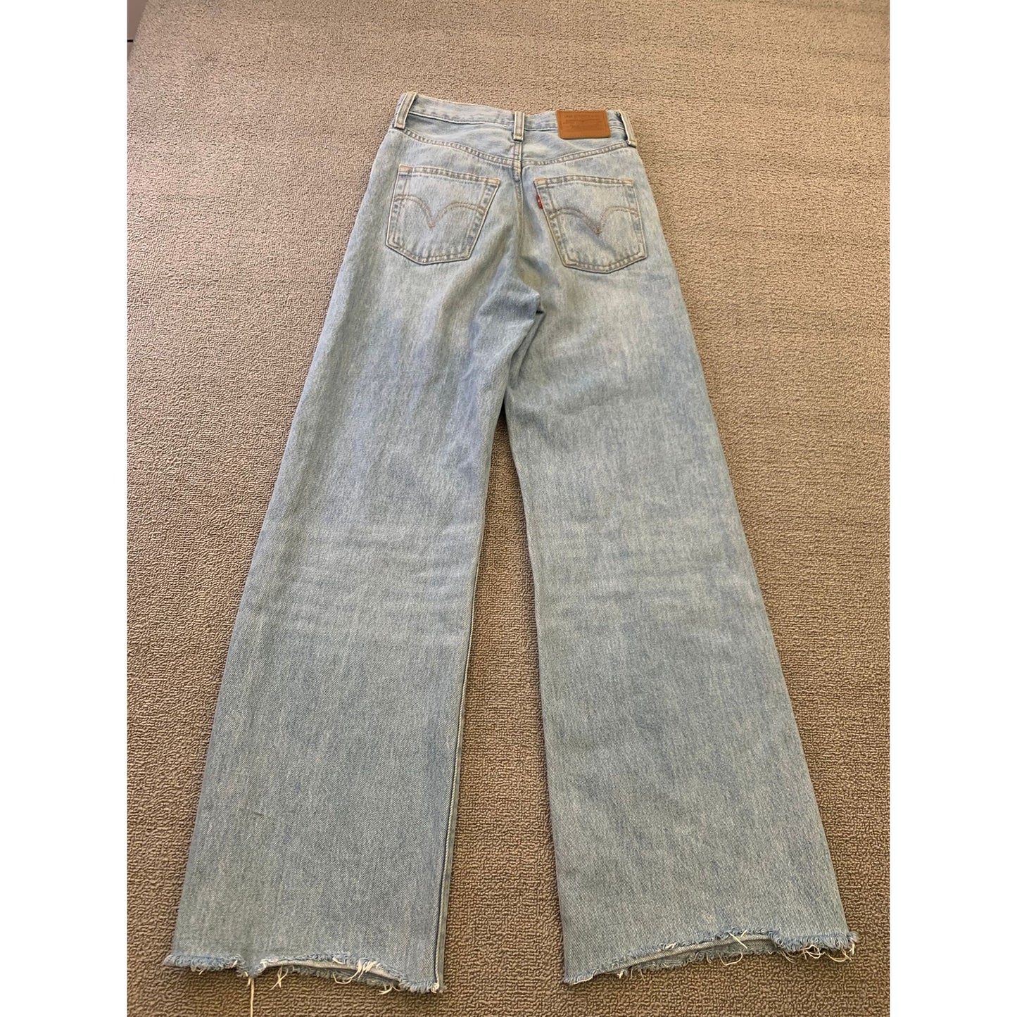 Levi's Premium Women's W23 Blue Wide Leg Jeans Distressed