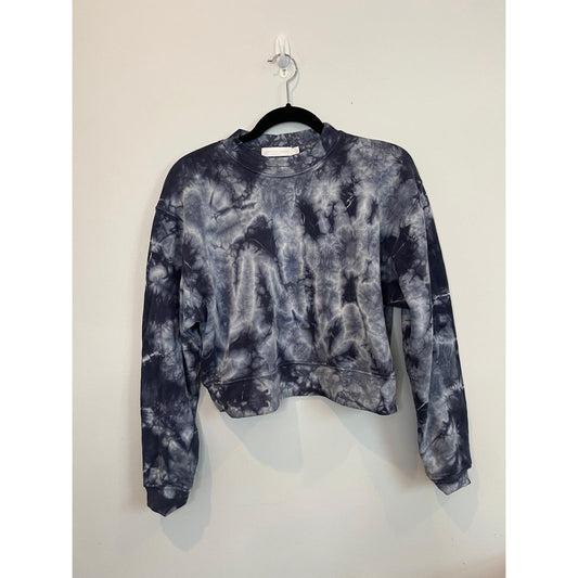 Jonathan Simkhai Standard Sweatshirt Women S Blue Tie Dye Cropped Pullover