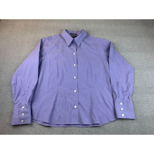 Eddie Bauer Women's Petite M Purple Long Sleeve Button Down Shirt Top