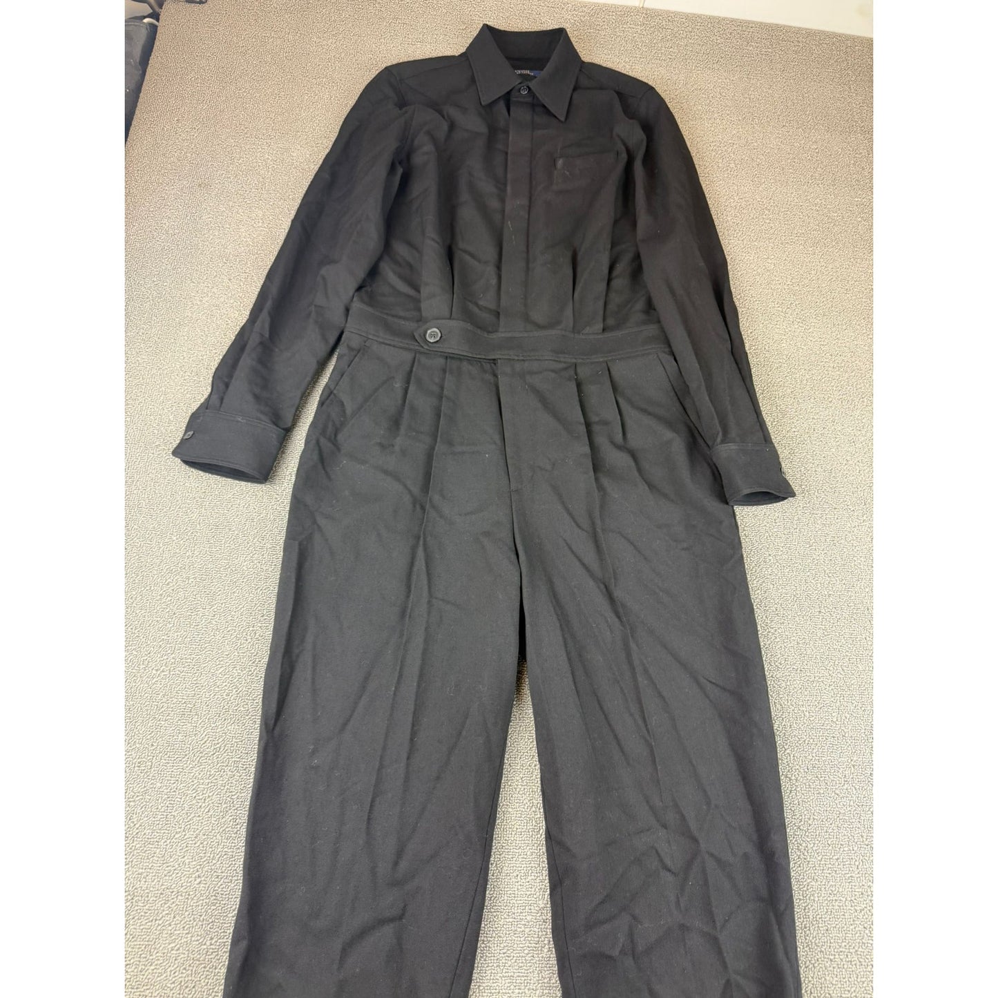 Polo Ralph Lauren Women 8 Black Long Sleeve Jumpsuit Pockets And Buttons 2010's