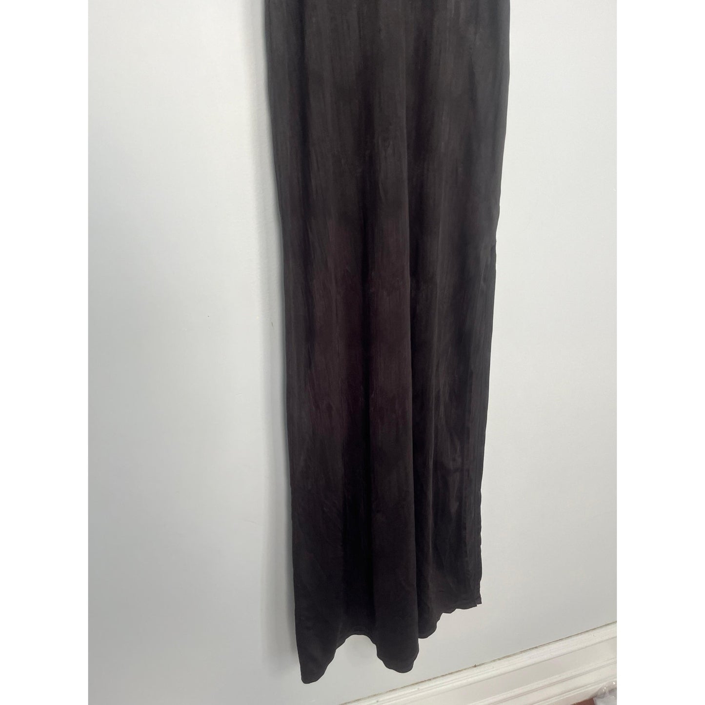 Free people Slip Dress Women XS Black Satin Crinkle Strappy Maxi