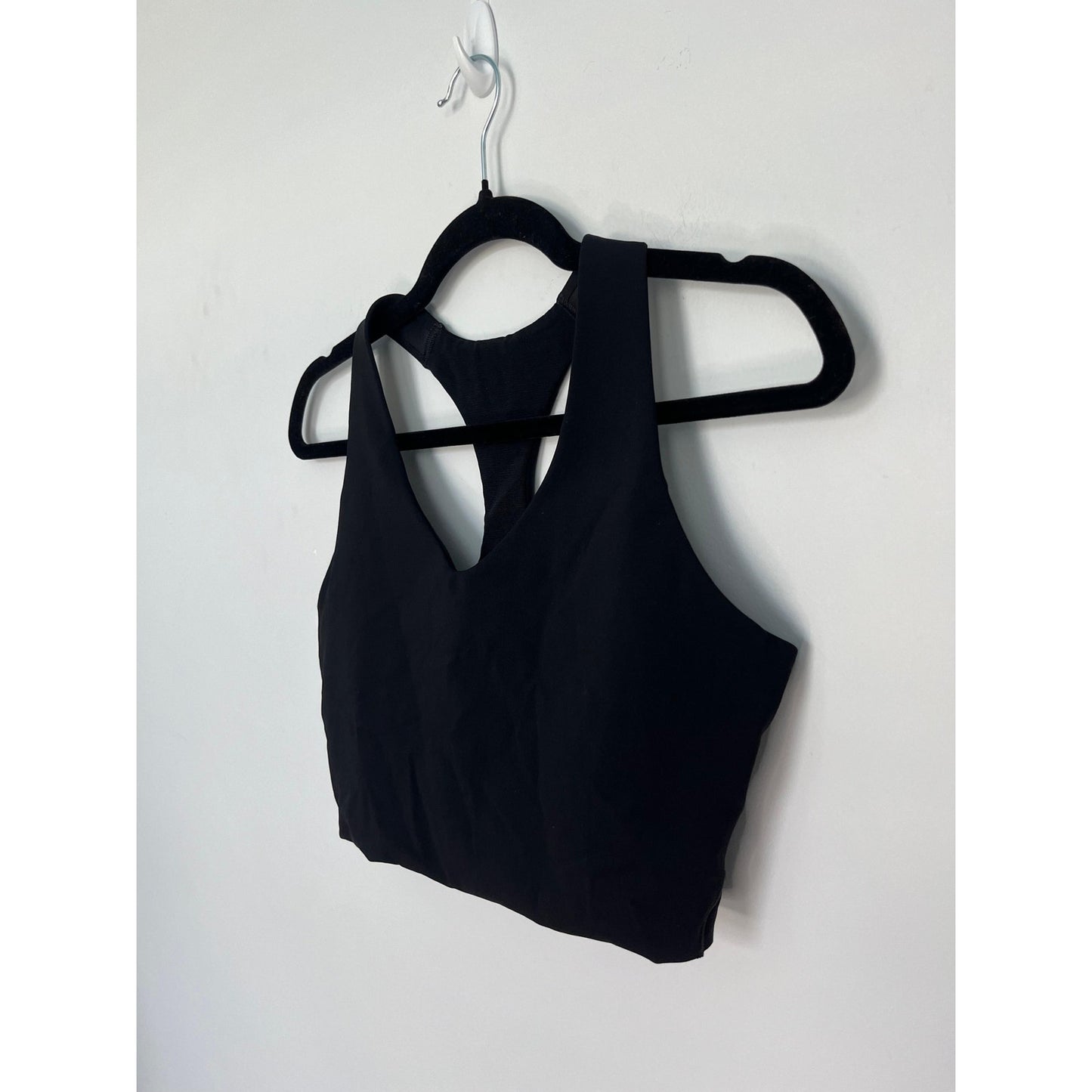 Spanx Core Sports Bra Women Large Black V Neck Racerback Activewear Top