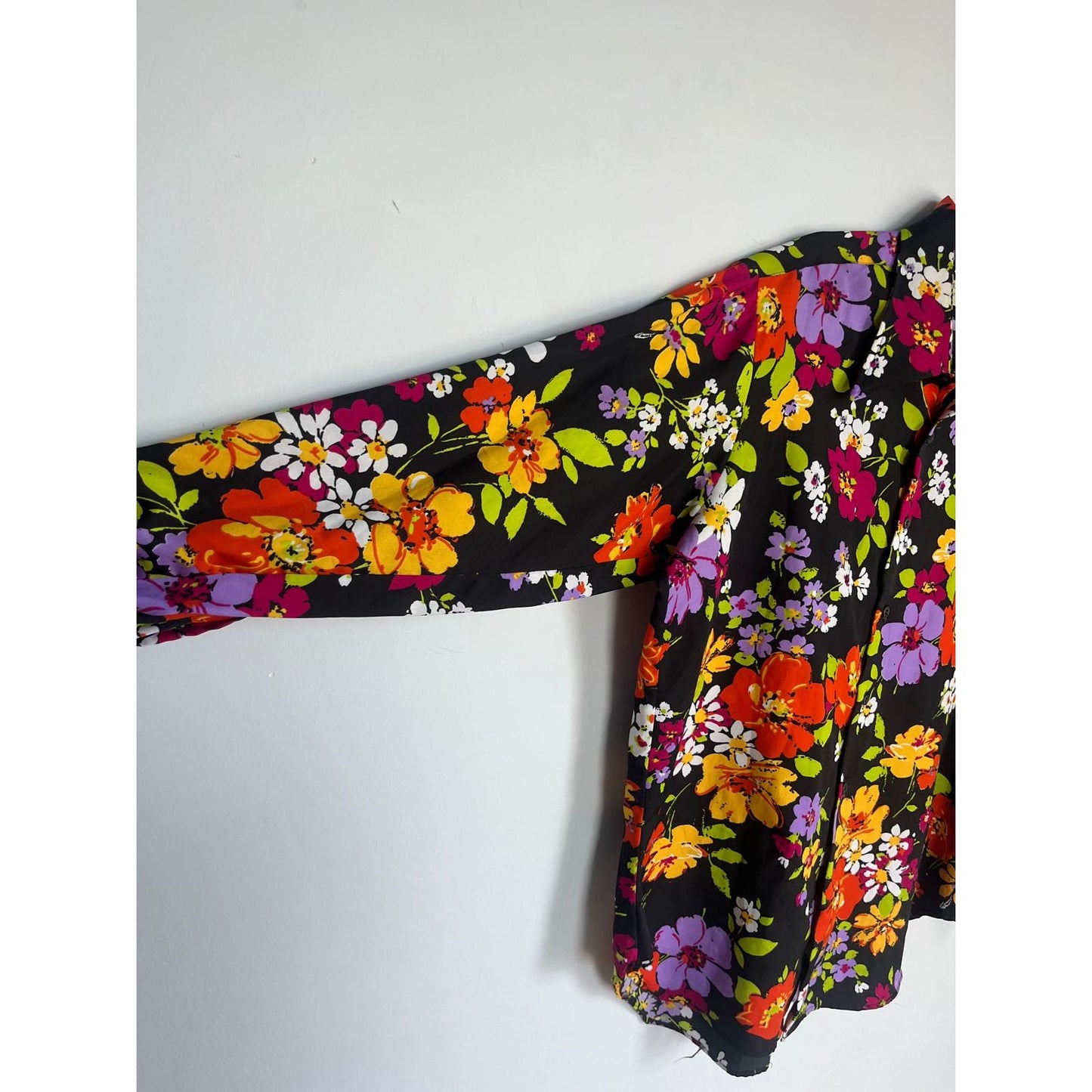L&M Fashions Floral Shirt Men L Multicolor Long Sleeve Button Up 70s Style