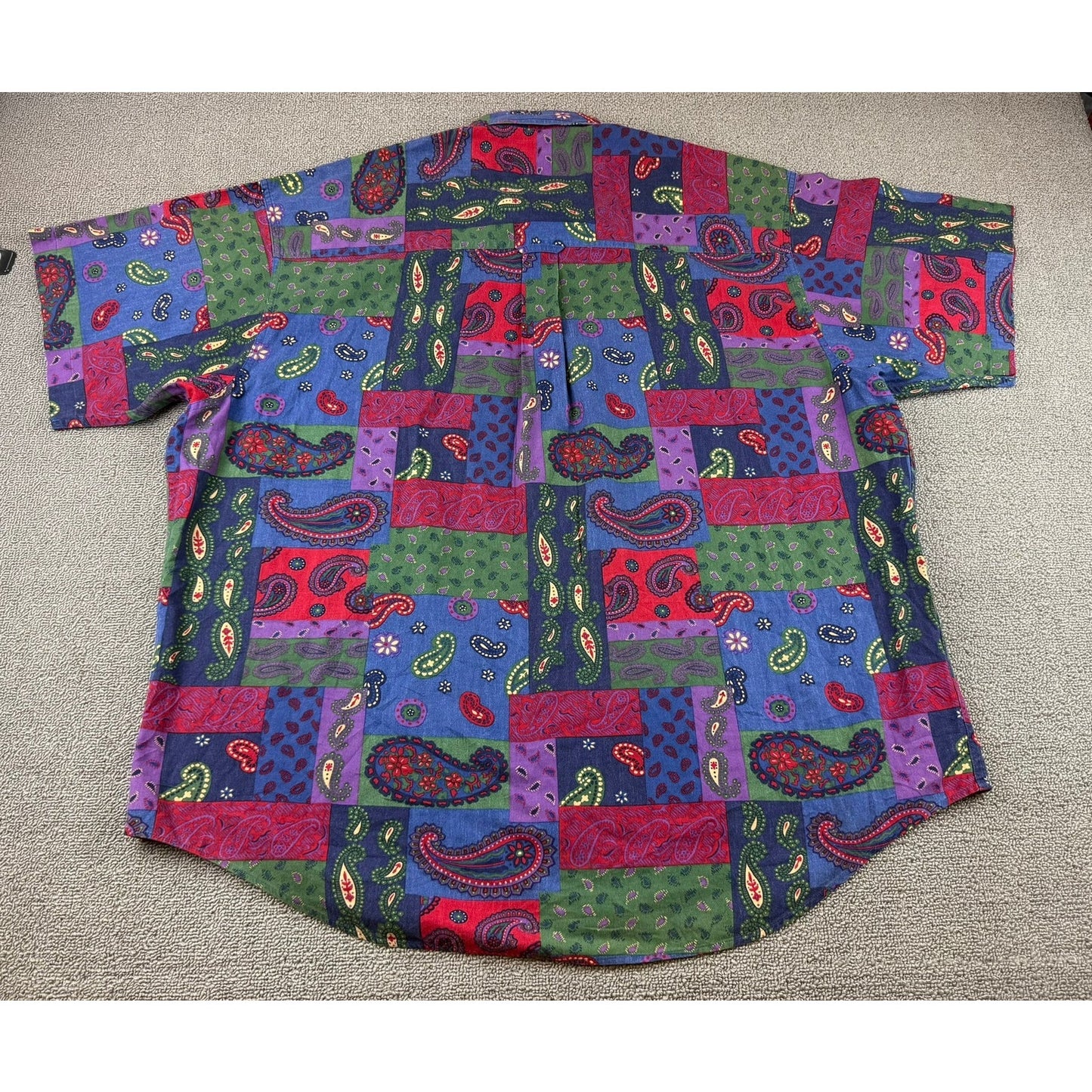 Vintage Chaps Ralph Lauren Men's Paisley Button Up Shirt XL Short Sleeve
