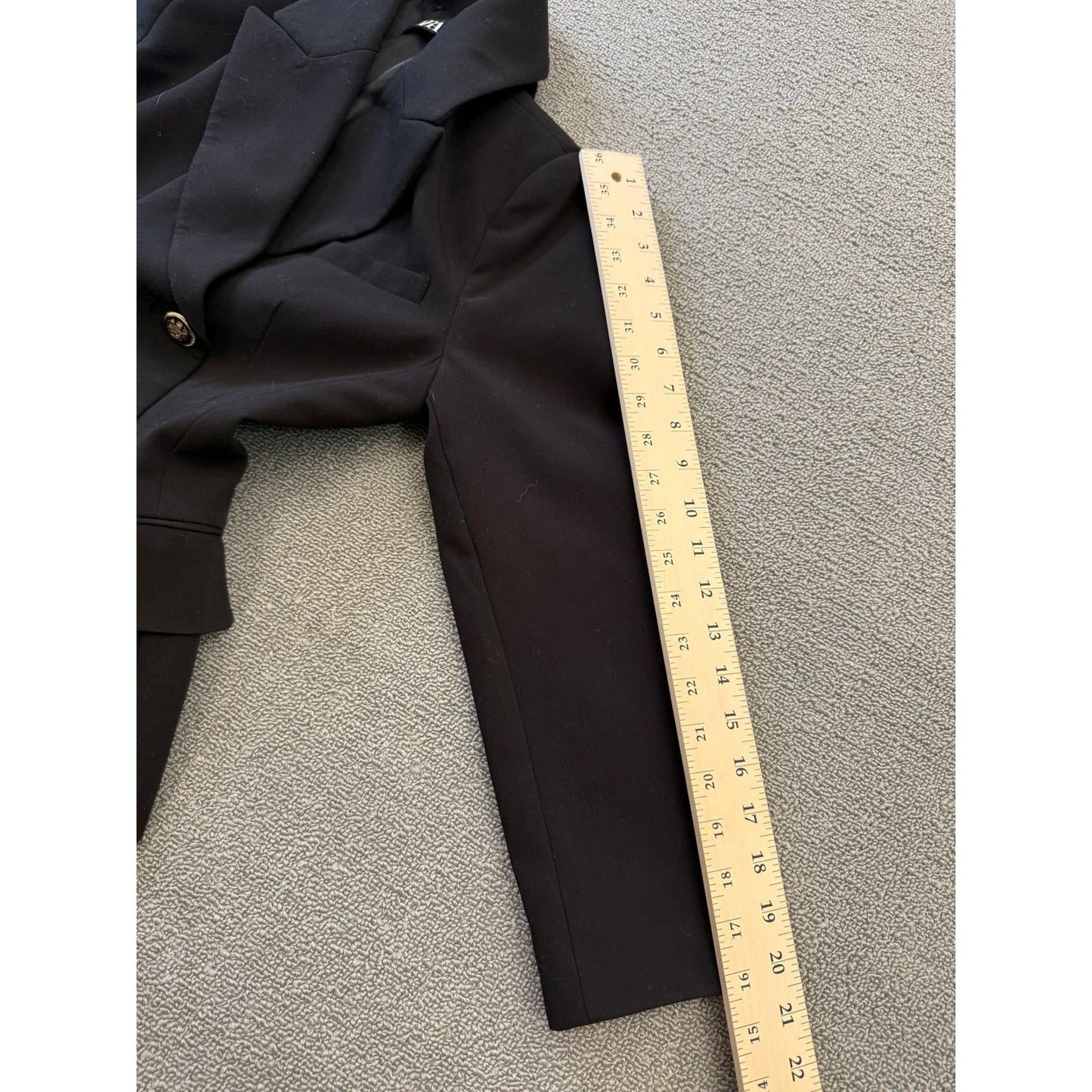 ZARA Women XS Black Double Breasted Blazer Black