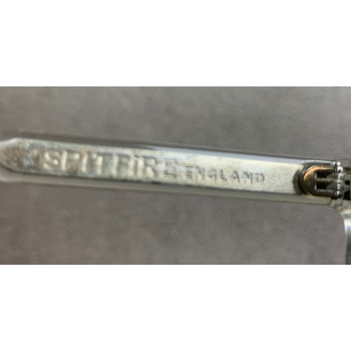 Spitfire England Unisex Silver Clear Black Round Retro Sunglasses With Case