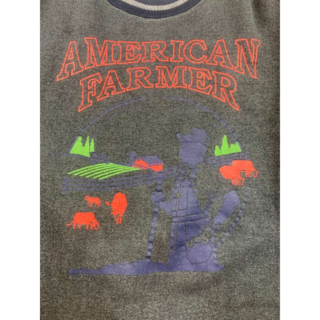 The Vintage Twin Graphic Sweatshirt Medium American Farmer Crewneck Real Vintage