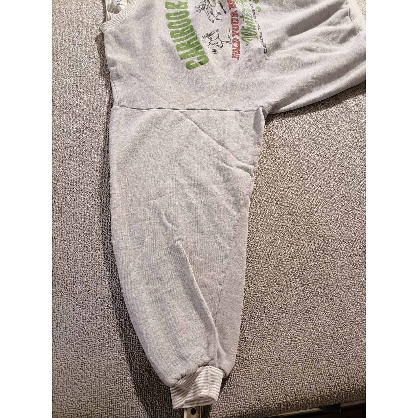 SISLEY Large Female Grey Cariboo Bugaboo Winter Paradise Graphic Sweatshirt Top