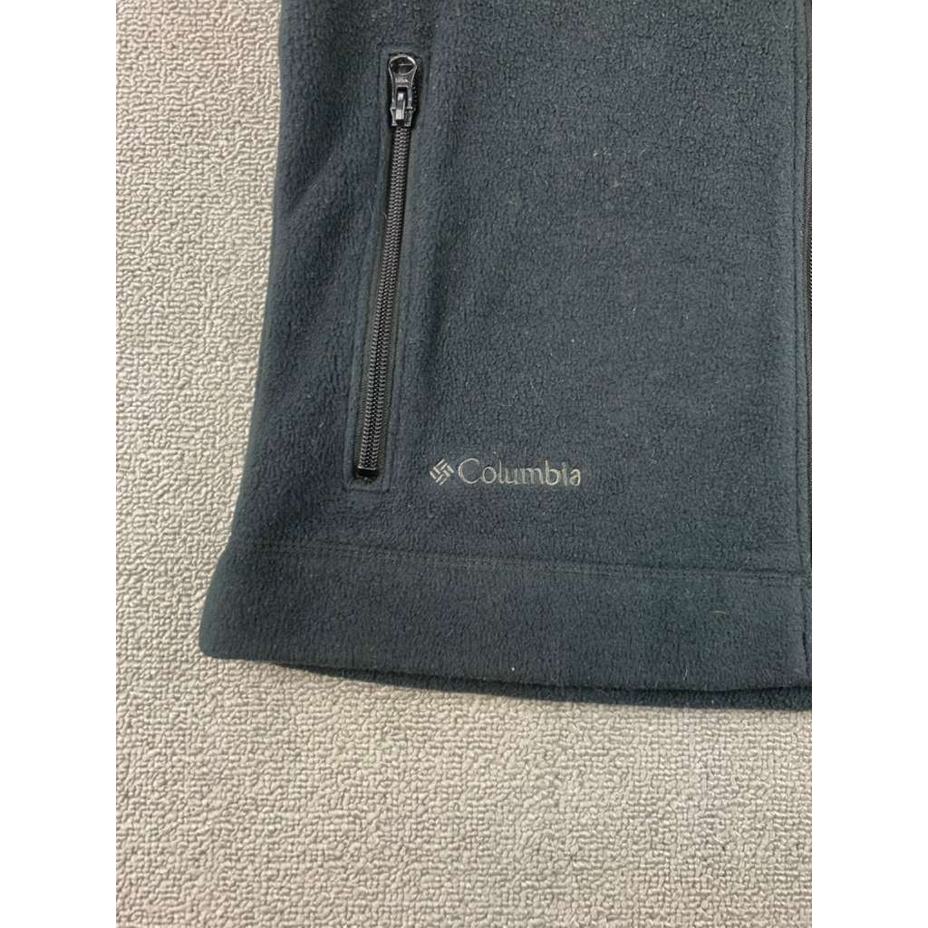 Columbia Women's Medium Black Fleece Vest Full Zip Pockets Hiking Outdoor Layer