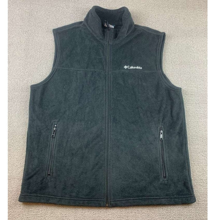 Columbia Sportswear Men's Large Black Full-Zip Fleece Vest for Outdoor Work Hike