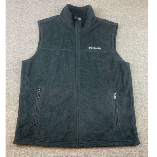 Columbia Sportswear Men's Large Black Full-Zip Fleece Vest for Outdoor Work Hike