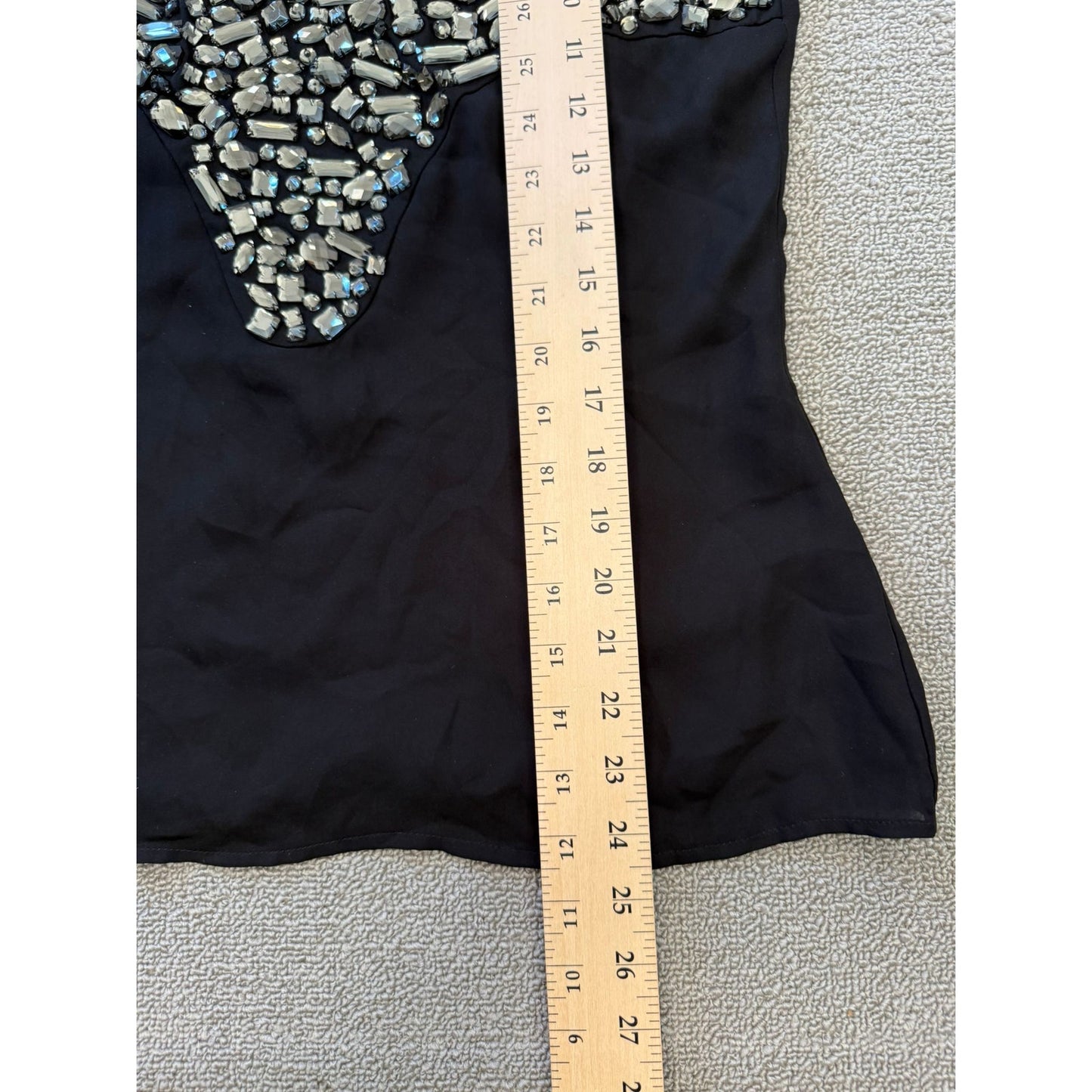 Madison Marcus Size Small Women's Black Embellished V-Neck Tank Top