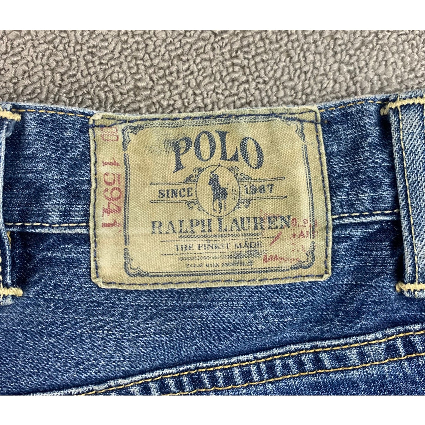 Polo Ralph Lauren Men's 48B/30 Blue Ashmore Original Straight/ Wide Leg Jeans
