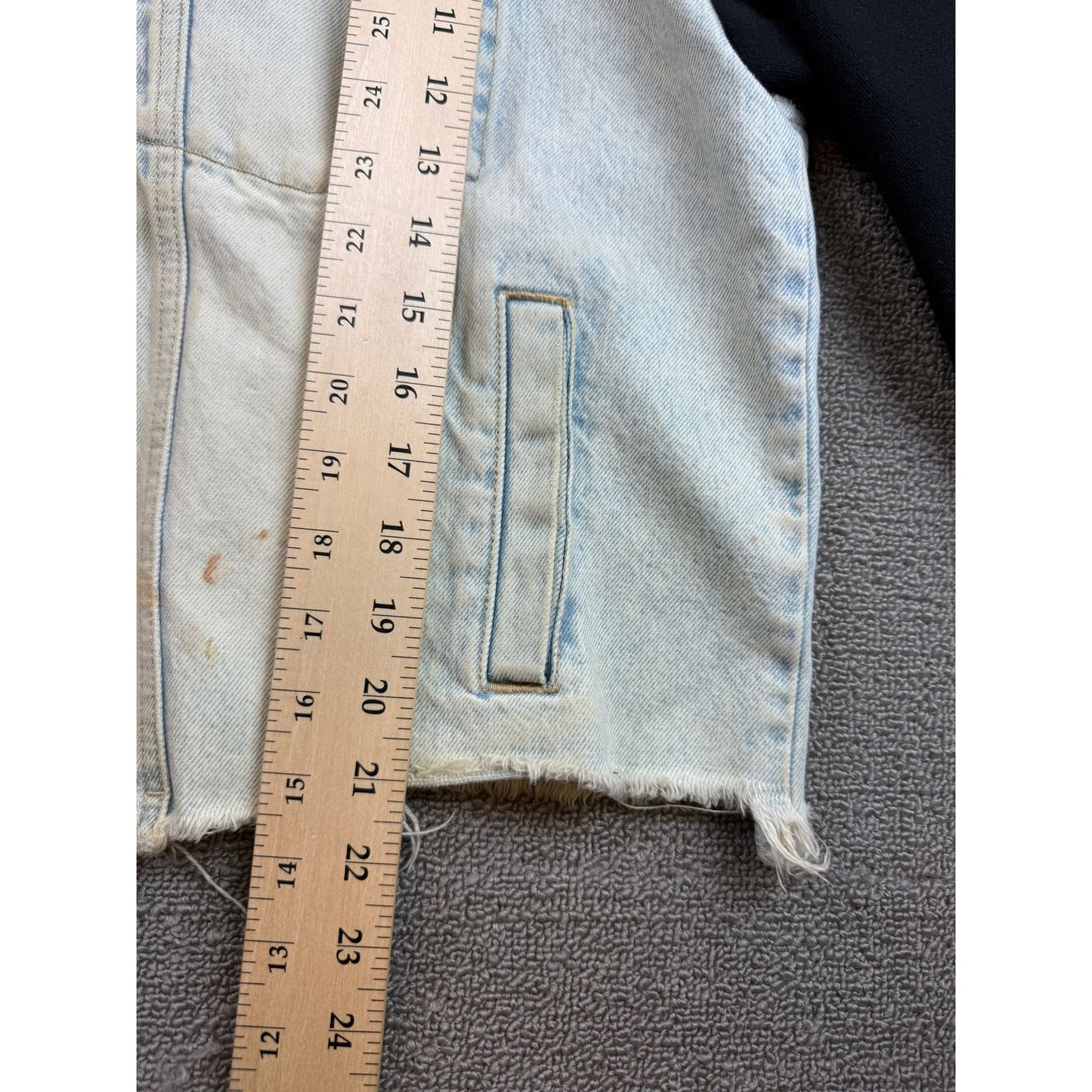 The Current Elliott Women's 2 The Conductor Hooded Cropped Denim Jacket