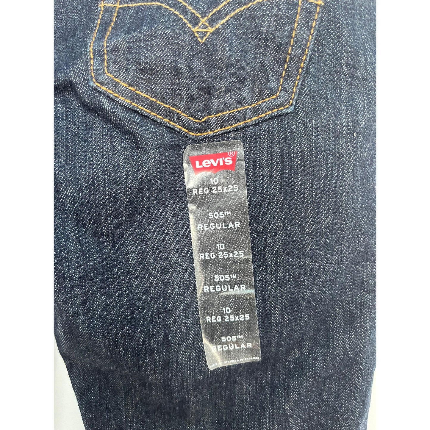 Levi's 505 Regular Boys 10 Reg 25x25 Dark Wash Straight Jeans