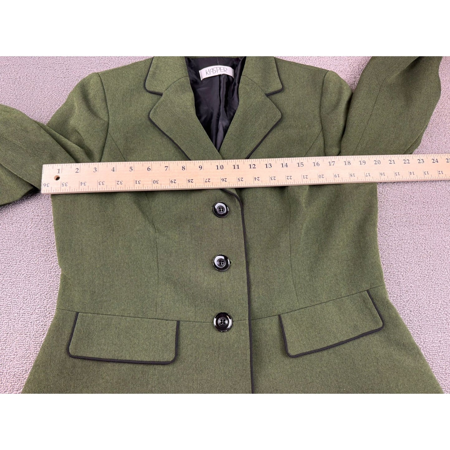 Kasper Women Small Olive Green Blazer Jacket Workwear Business Casual
