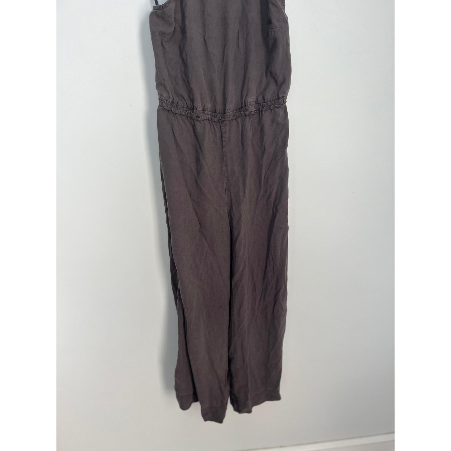 Bella Dahl Jumpsuit Women Small Gray Smocked Waist Sleeveless Wide Leg