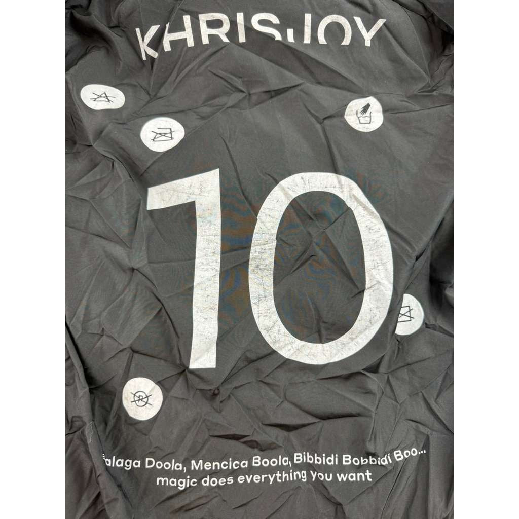 KHRISJOY Puffer Jacket Women 2(L) Black Down Hooded Bandana Print Italy Madede