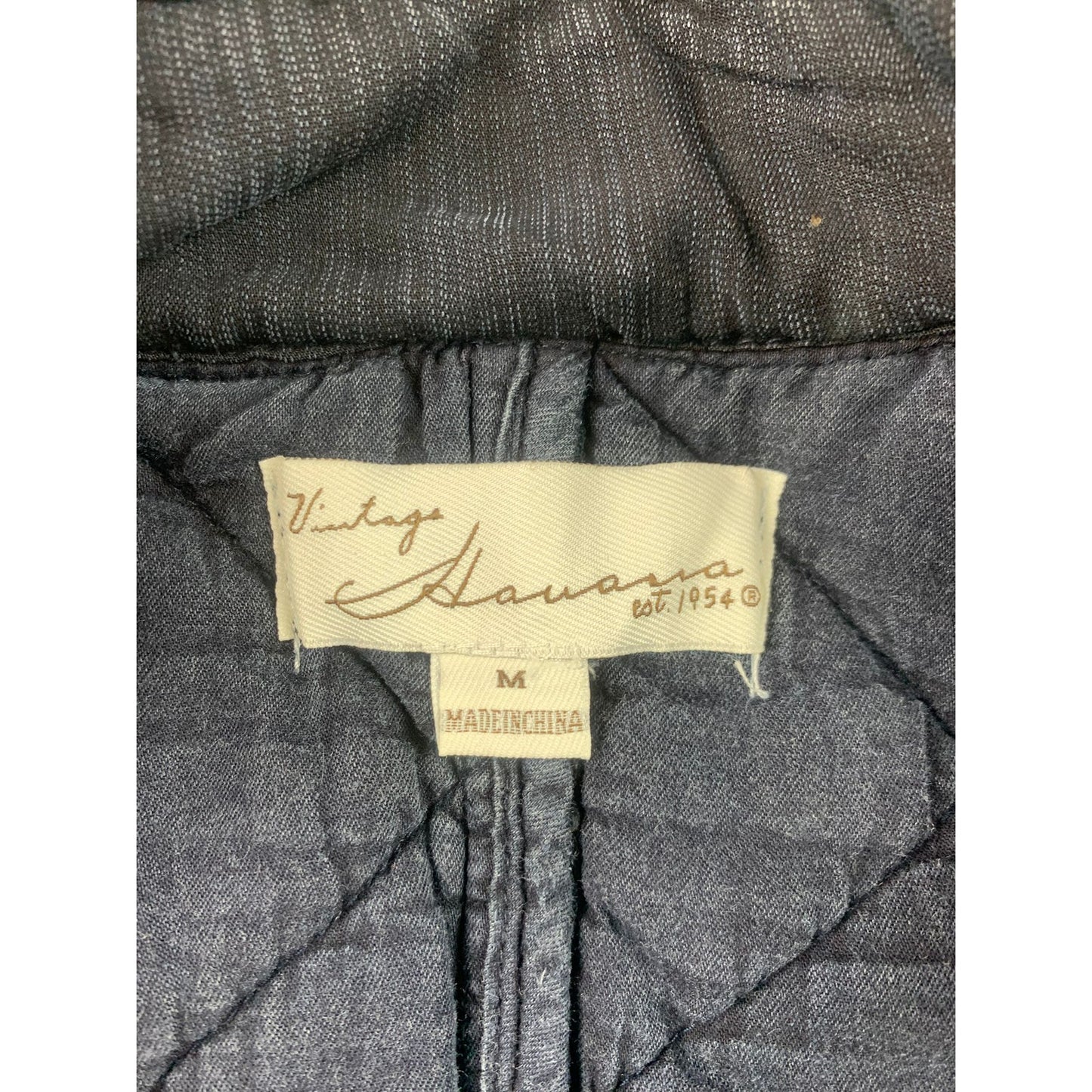 Vintage Havana Women M Dark Gray Washed Quilted Puffer Jacket Full Zip