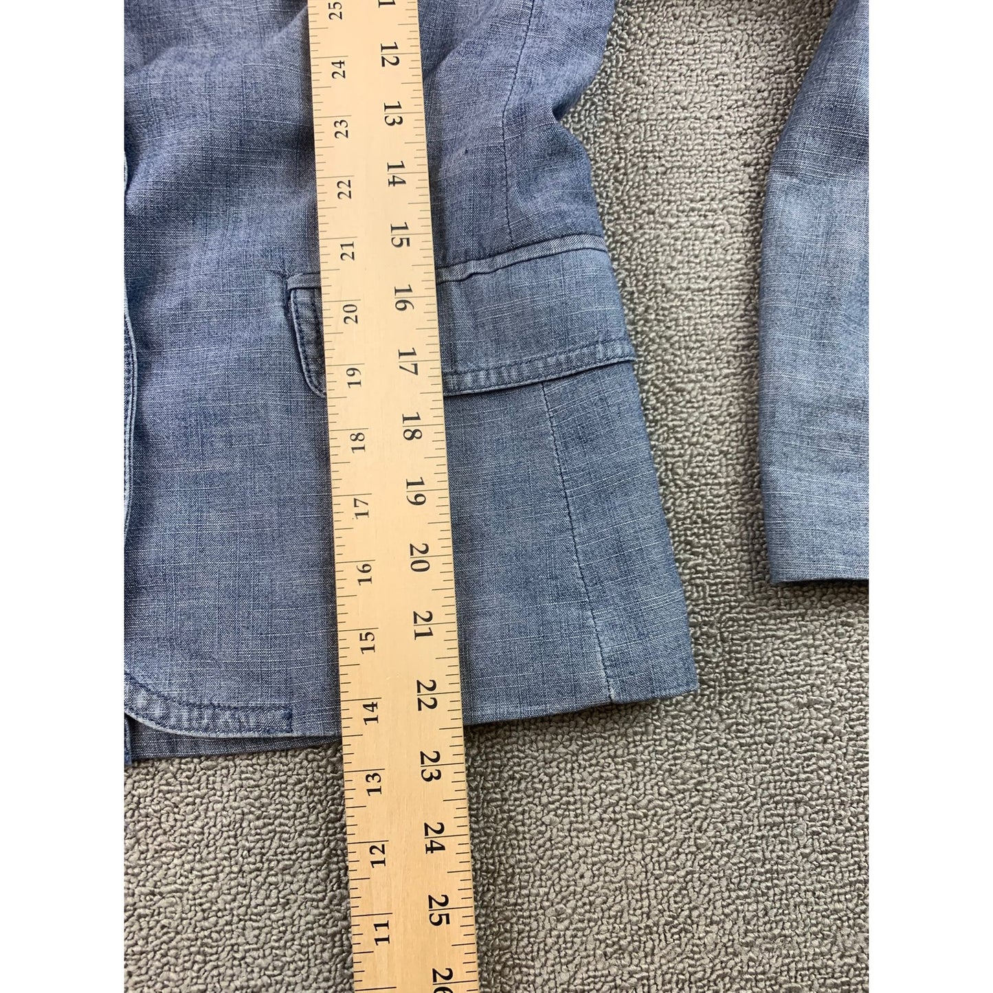 J.Crew Schoolboy Womens Jacket Size 8 Blue 100% Cotton Pockets Front Buttons