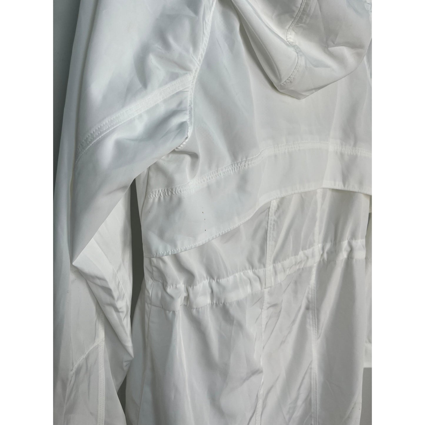 Athleta Lightweight Hooded Zip Jacket Women XS White Activewear Spring Coat