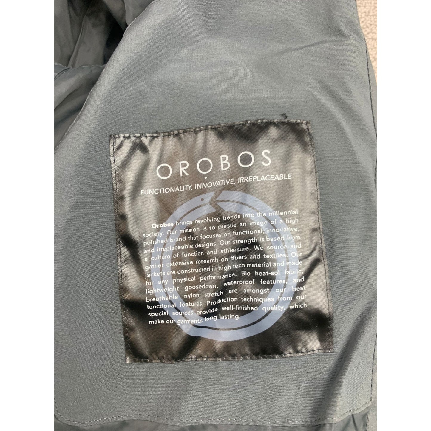Orobos Mens Medium Gray Puffer Jacket Coat