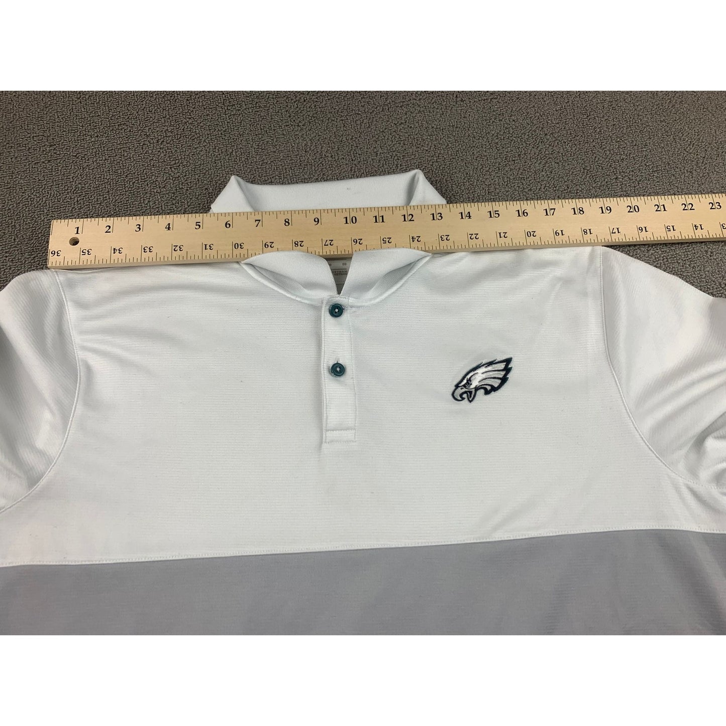Nike Dri-Fit Men's XL White Gray Philadelphia Eagles NFL Polo