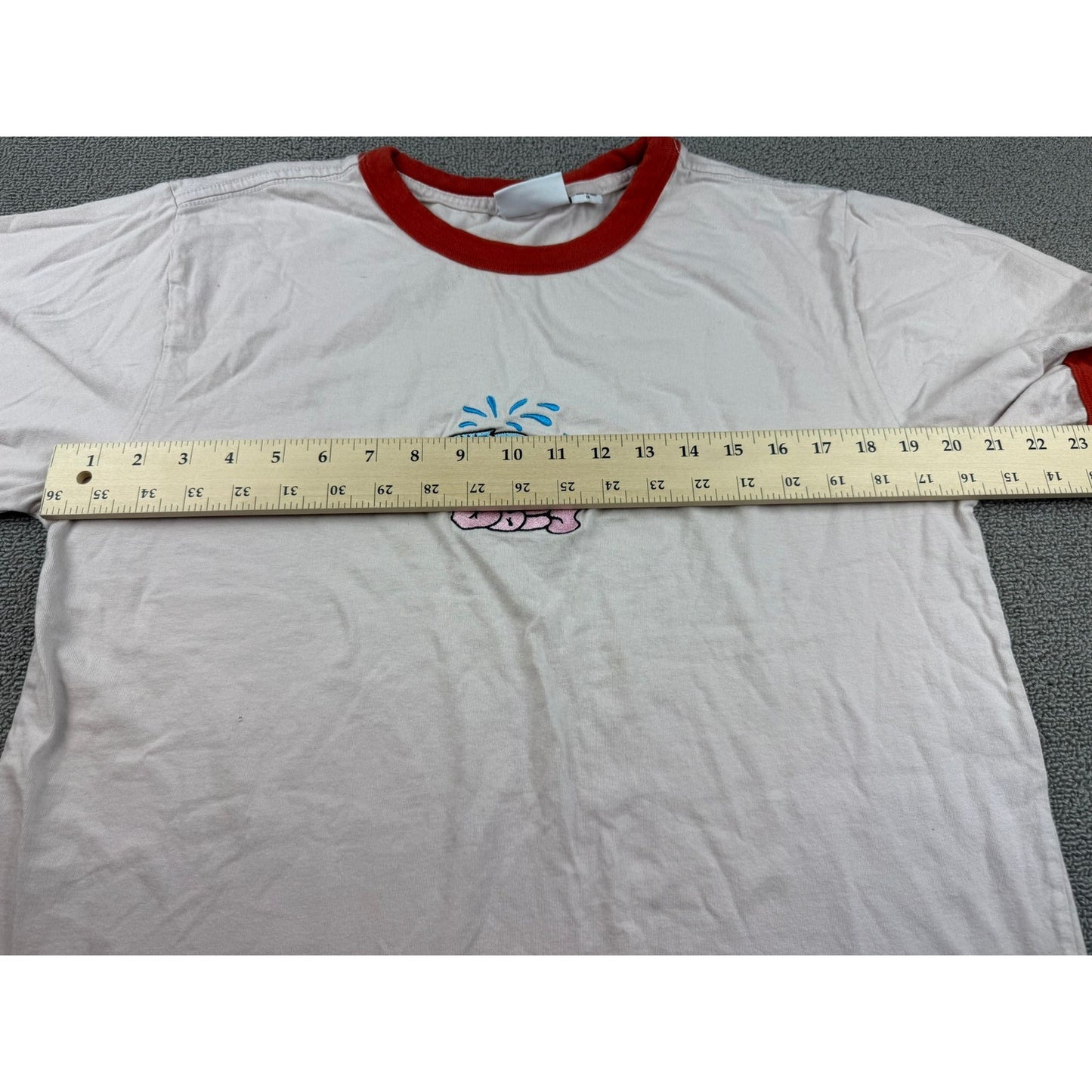 Obey Men Medium White Red Ringer T-Shirt Graphic Streetwear Casual Top