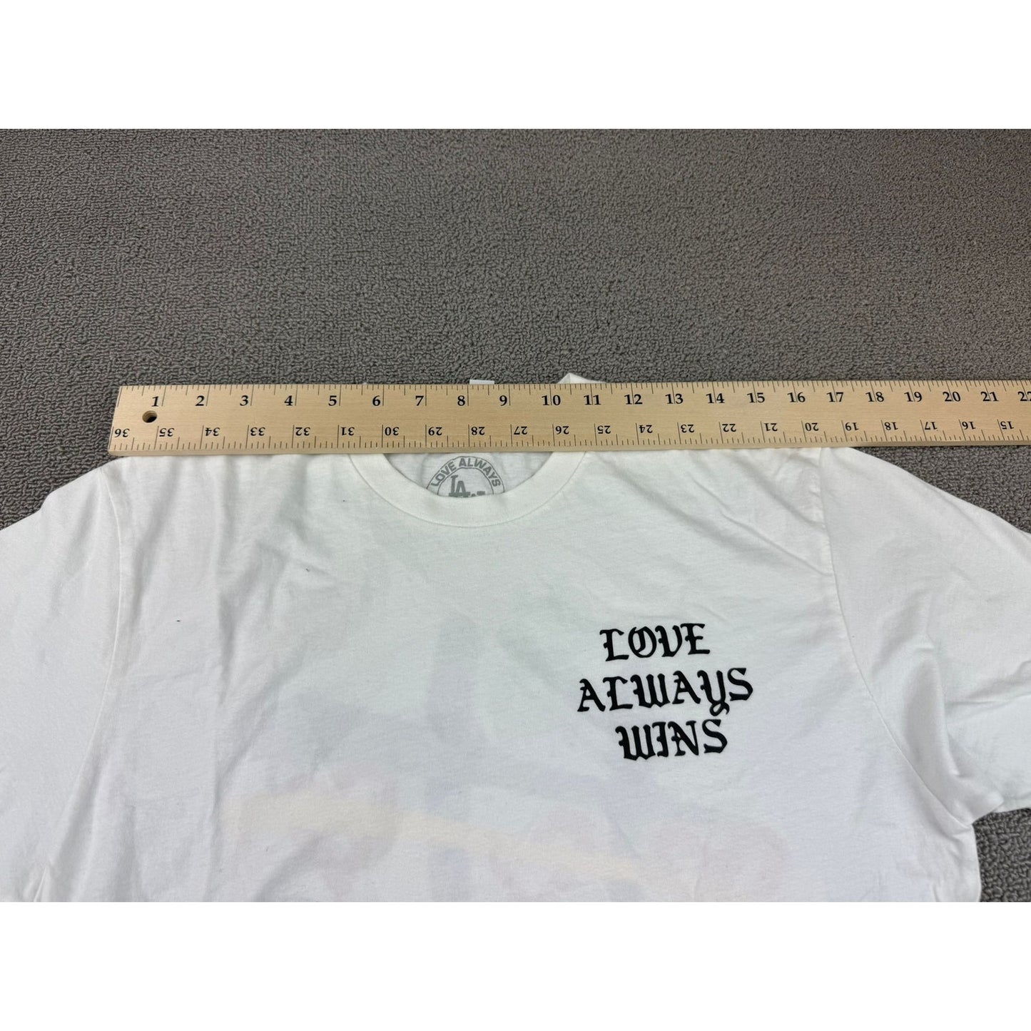 Love Always Wins Women Medium White With Quote Graphic TShirt