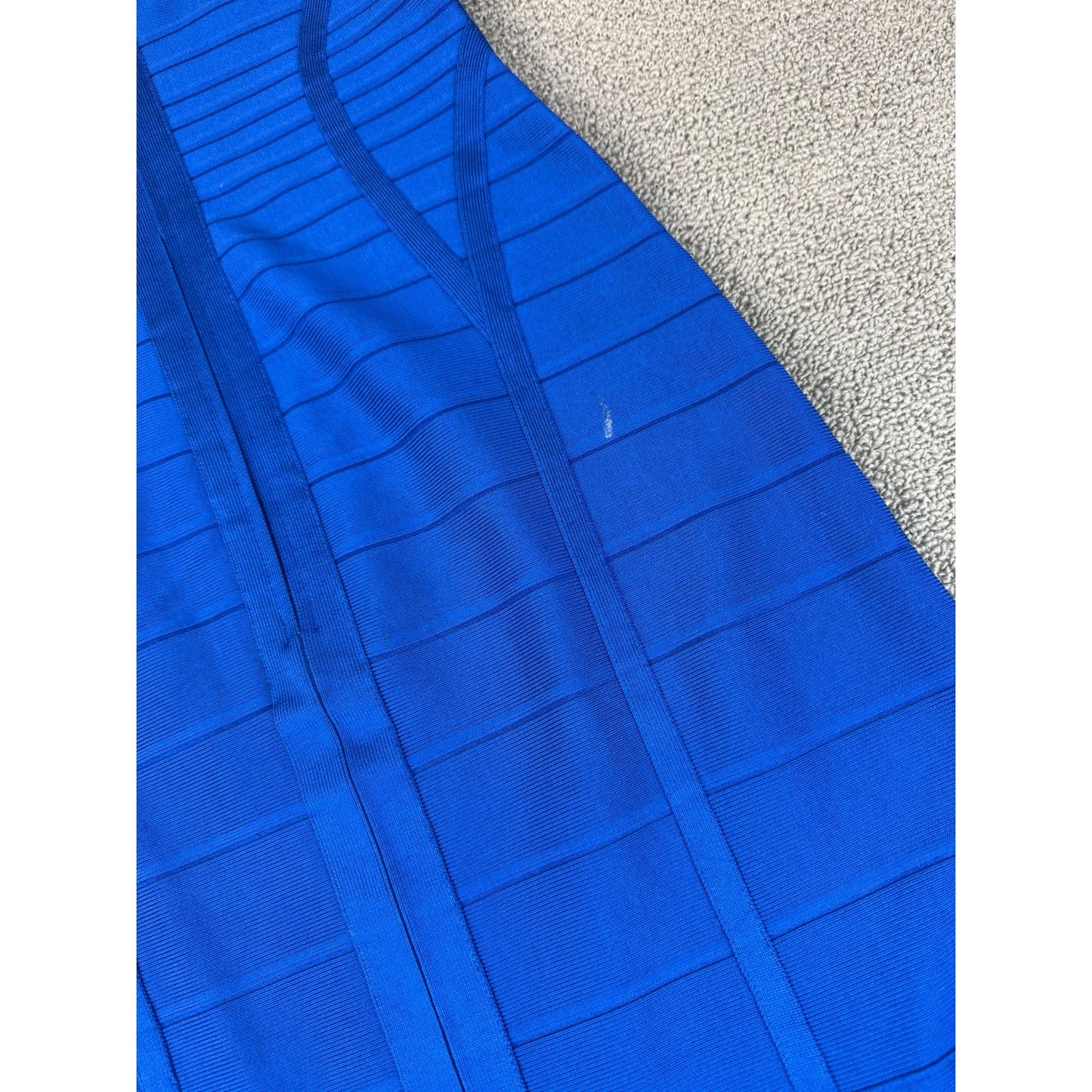 Hervé Léger Women's Medium Blue V Neck Dress Gown
