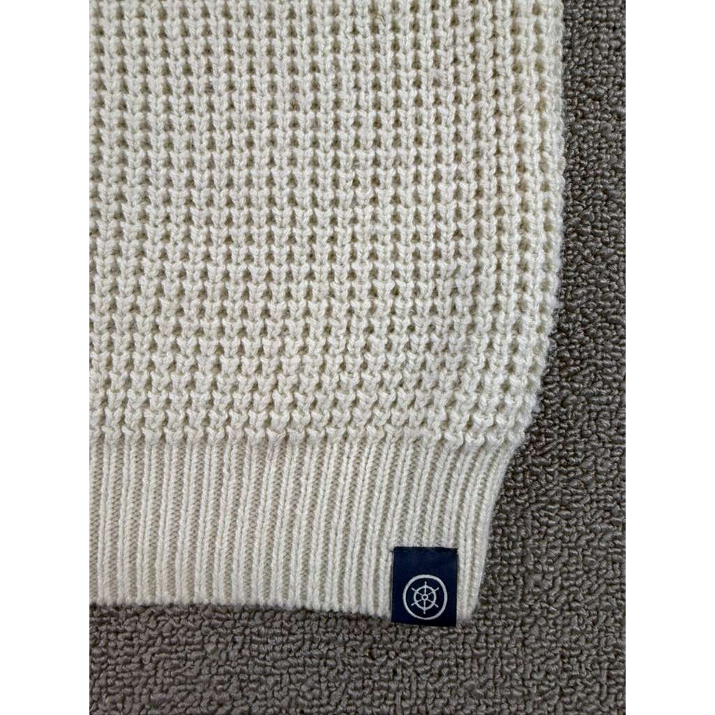 Long Wharf Women's Medium White Montauk SeaWell Crew Fisherman Sweater