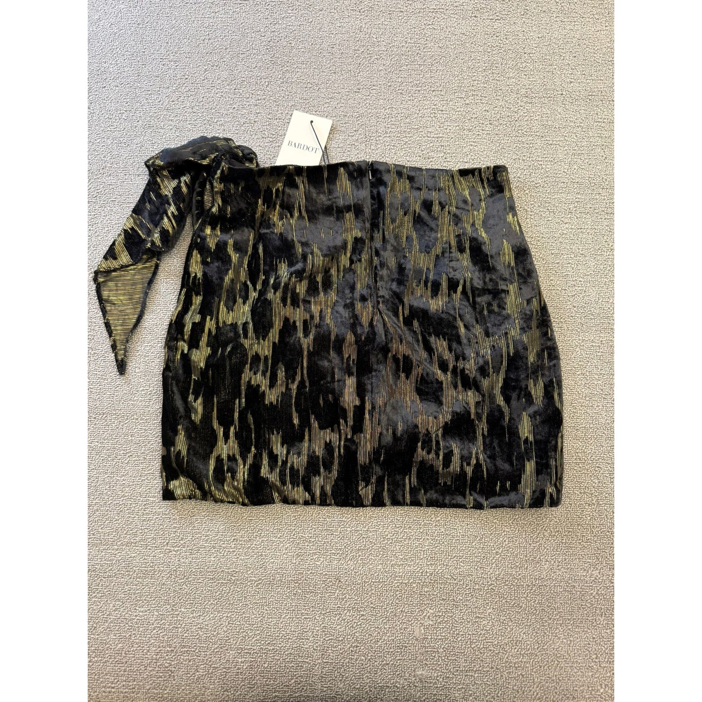BARDOT Women's Small 6 Black Lurex Leopard Mini Skirt
