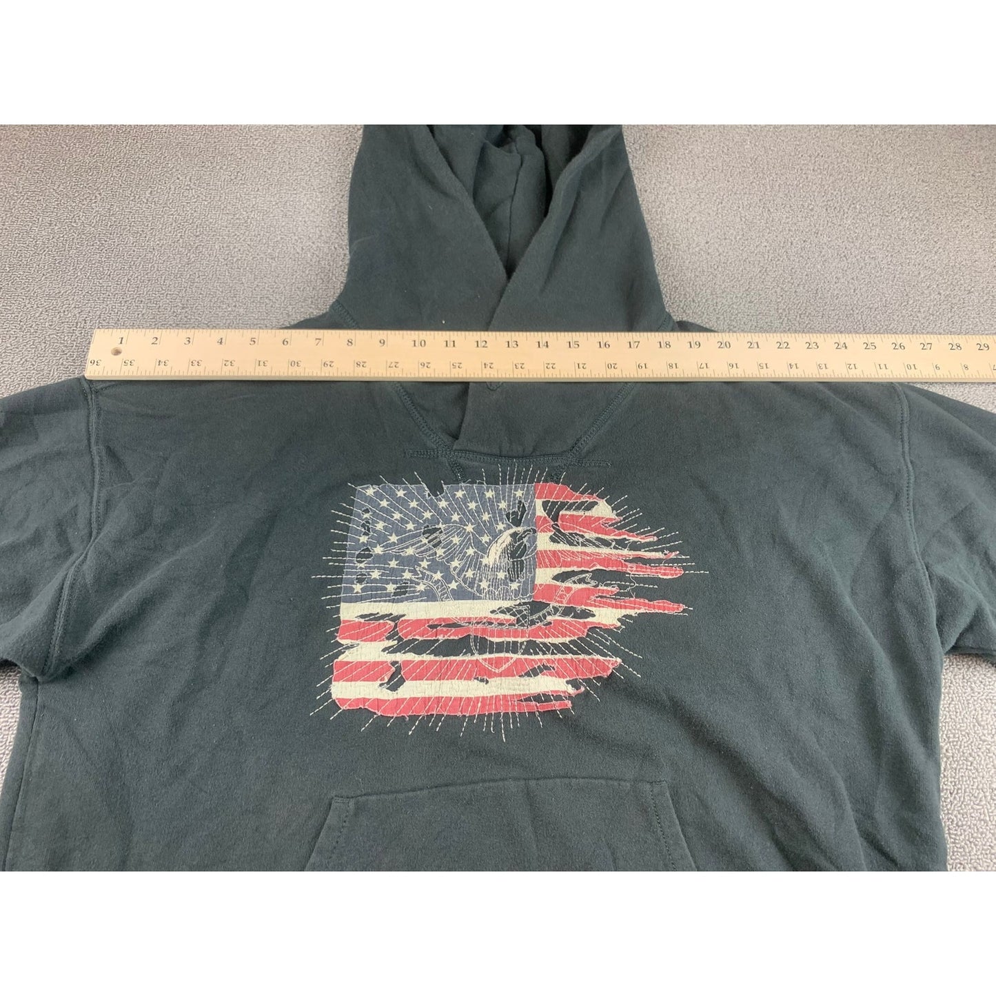 Vintage 90's Denim & Supply Ralph Lauren Men's XXL Graphic Grey Hoodie