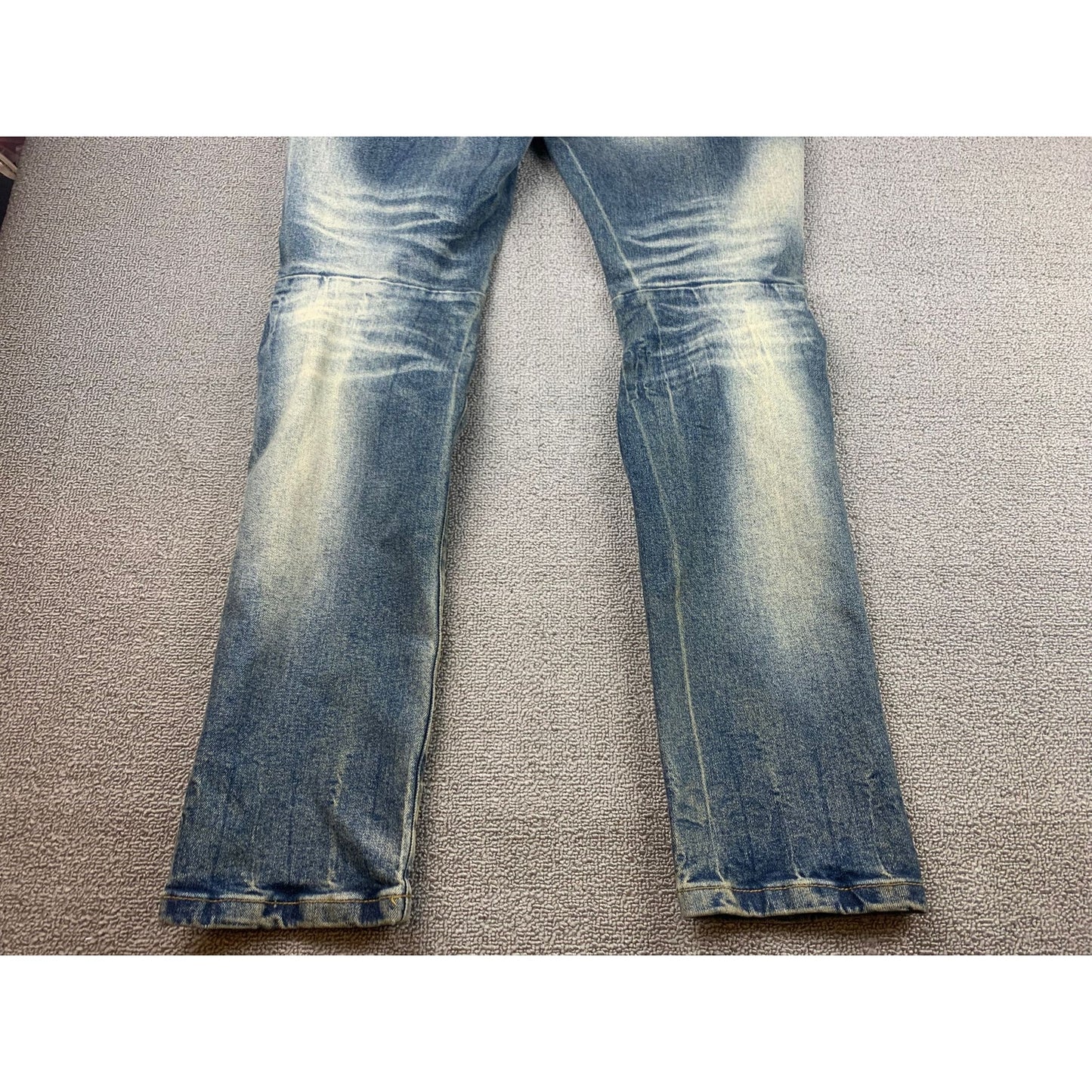 Woolf Men's 34x32 Slim-fit Jeans Blue With A Fashionable Cut-Up Design