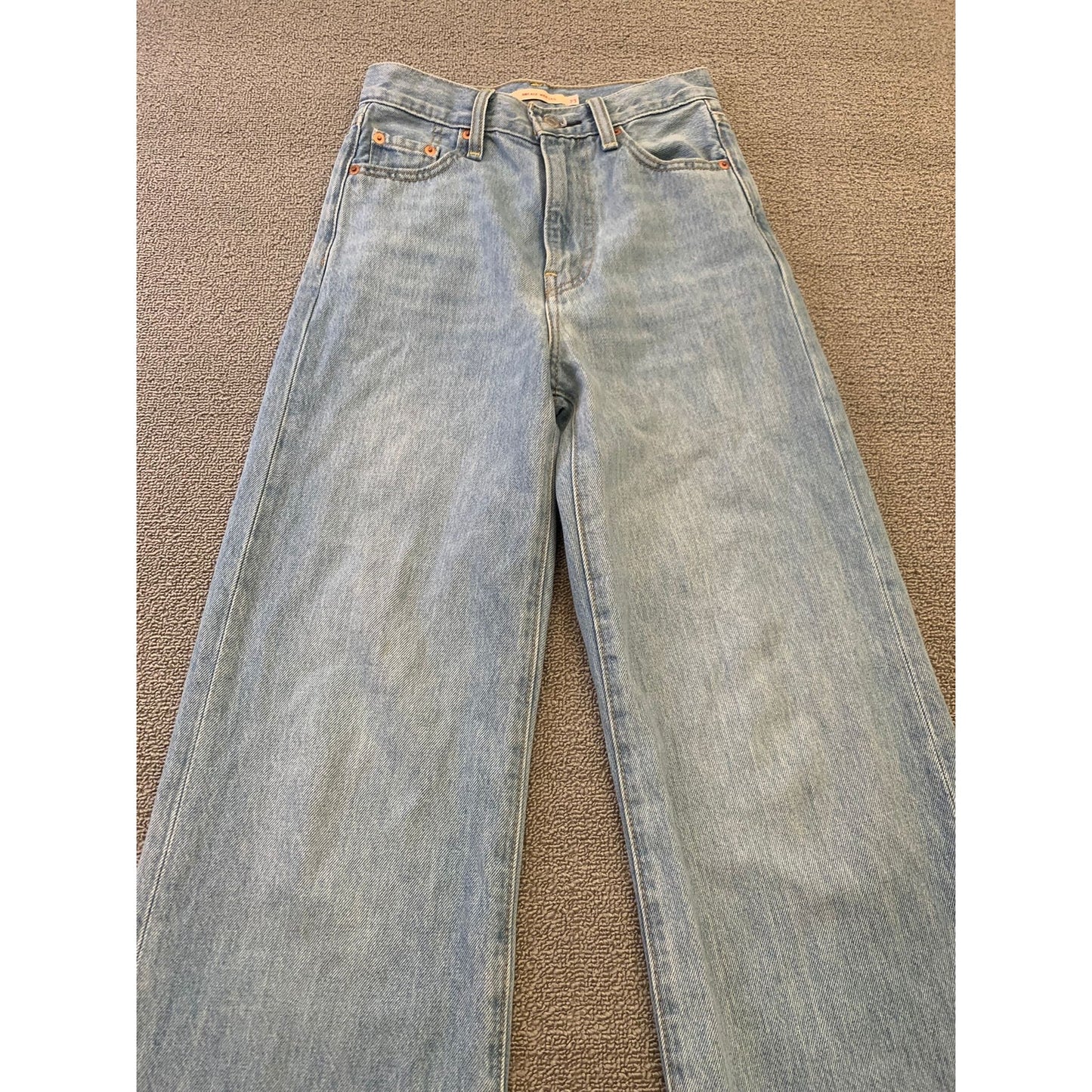 Levi's Premium Women's W23 Blue Wide Leg Jeans Distressed