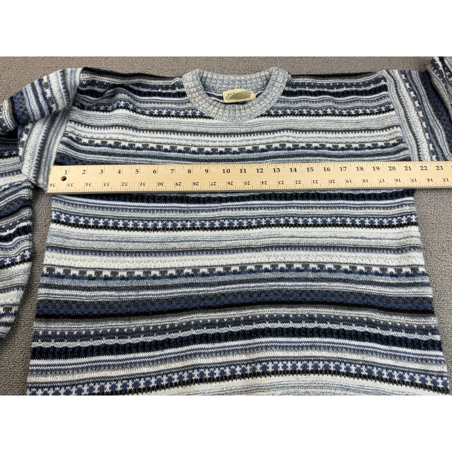 Vintage 90s St. Johns Bay Men's Medium Isle Stripe Knit Pullover Sweater