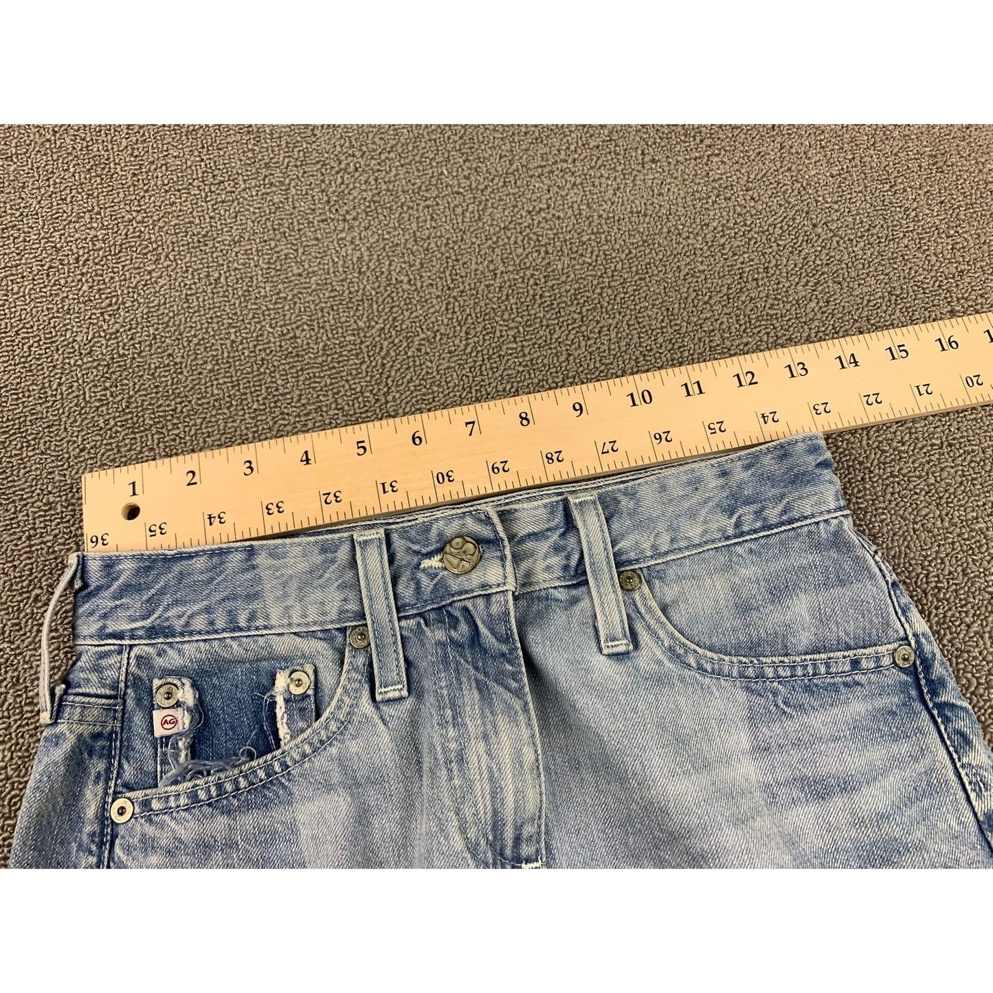 Ag-Ed Denim Women's 24 Light Blue Raw Frayed Hem Mini Skirt Casual Summer!