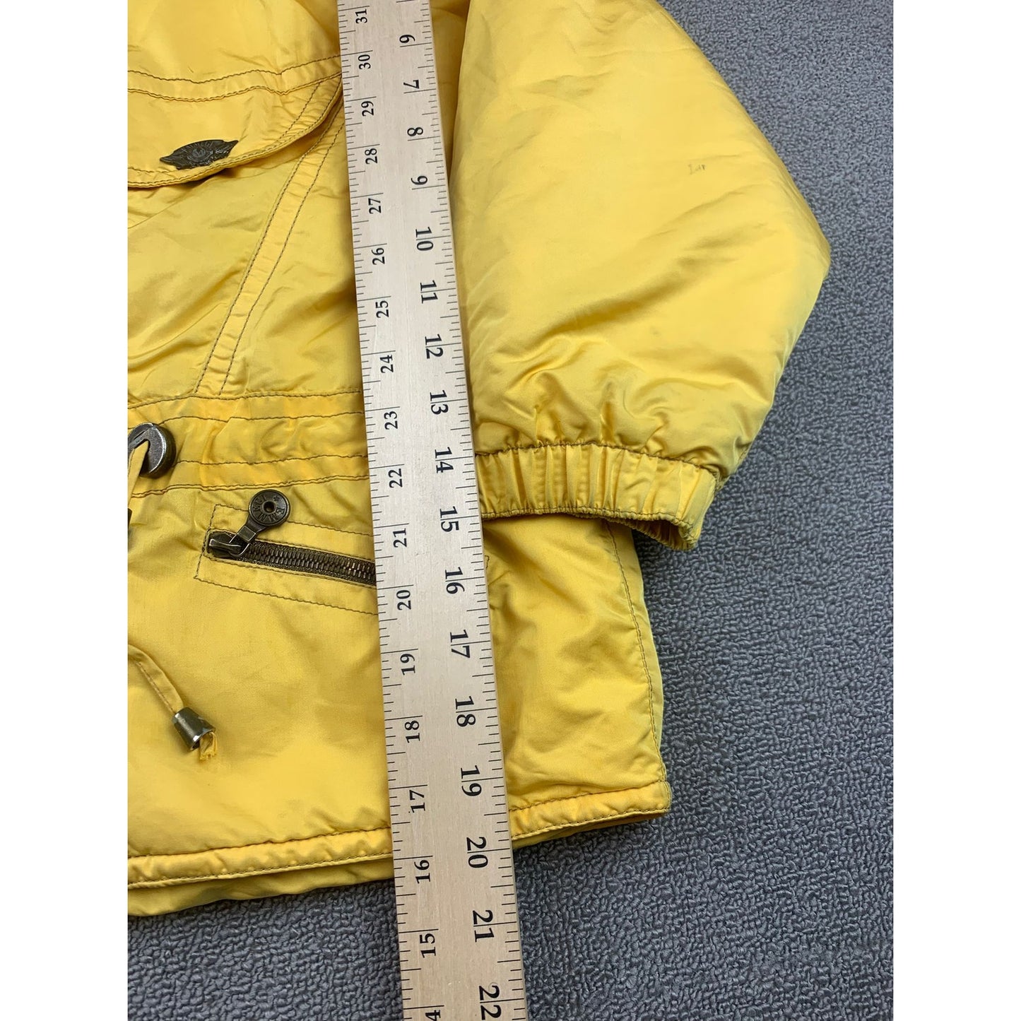 Emmegi Women's S Yellow Vintage Jacket With Hood Emblem And Patch