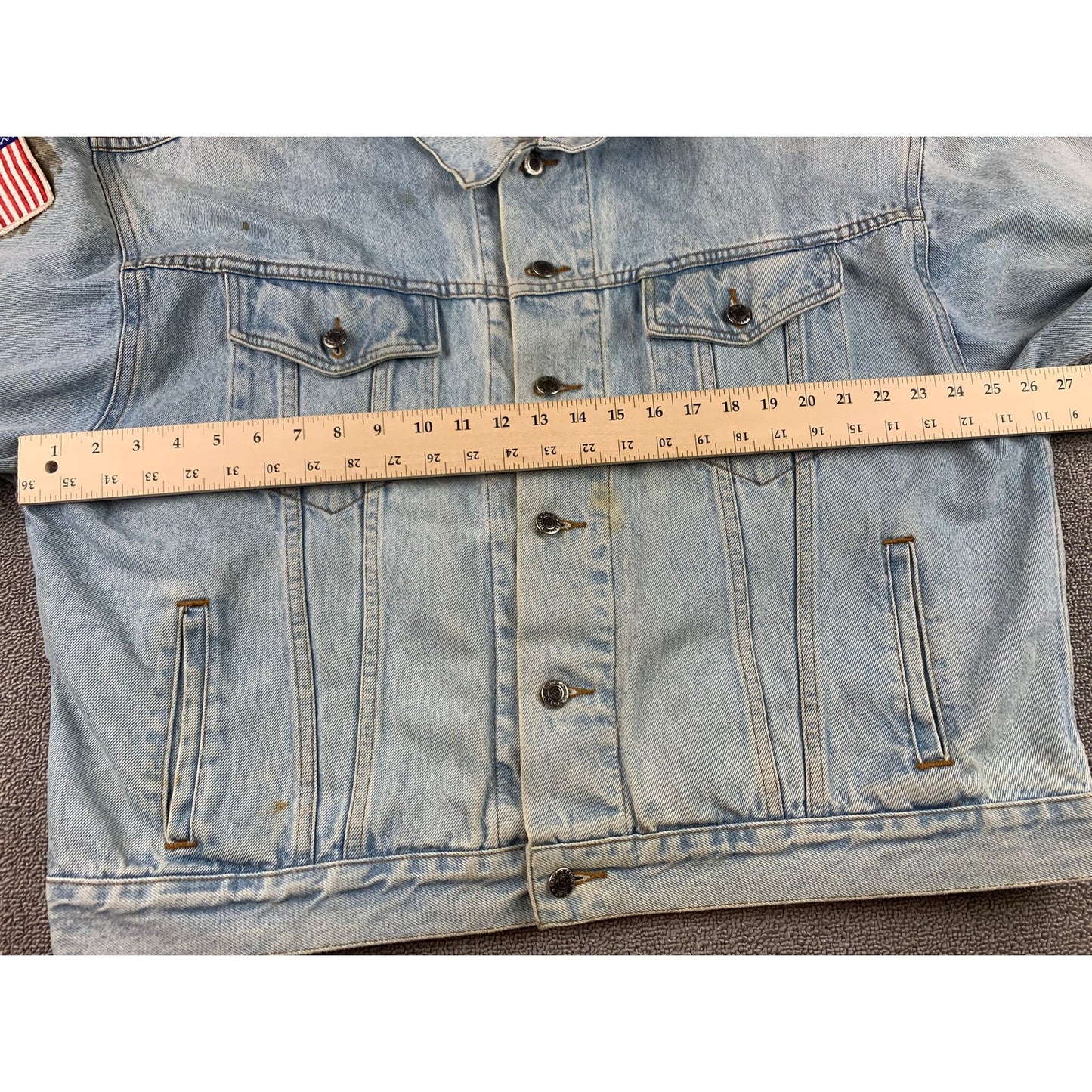 Vintage Canyon River Blues Men XL Denim Jacket With DIY Patches Indonesia Made