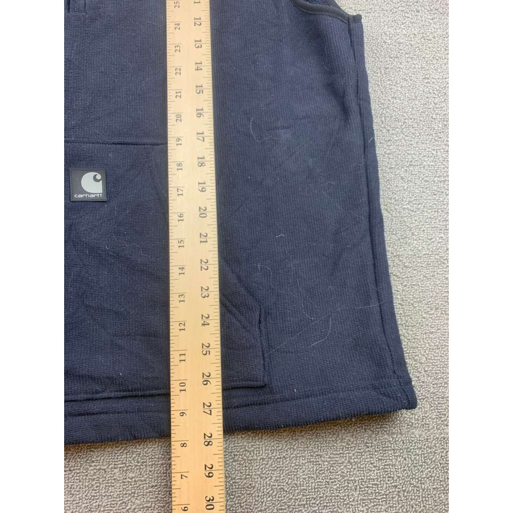 Carhartt Men's Size XXL Dark Blue Fleece Vest Full Zip Workwear Pocket