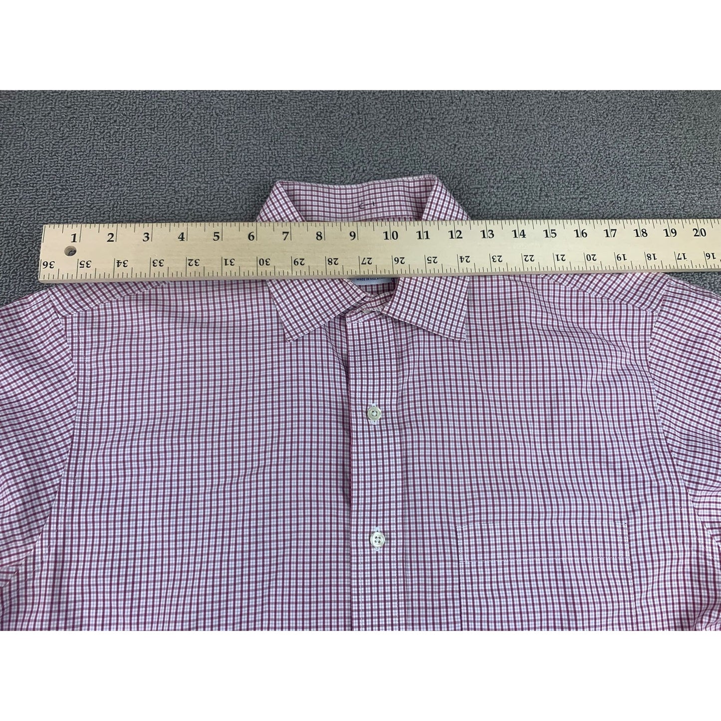 Brooks Brothers Shirt Men 15 1/2 -33 Red White Check Long Sleeve Woven in Italy