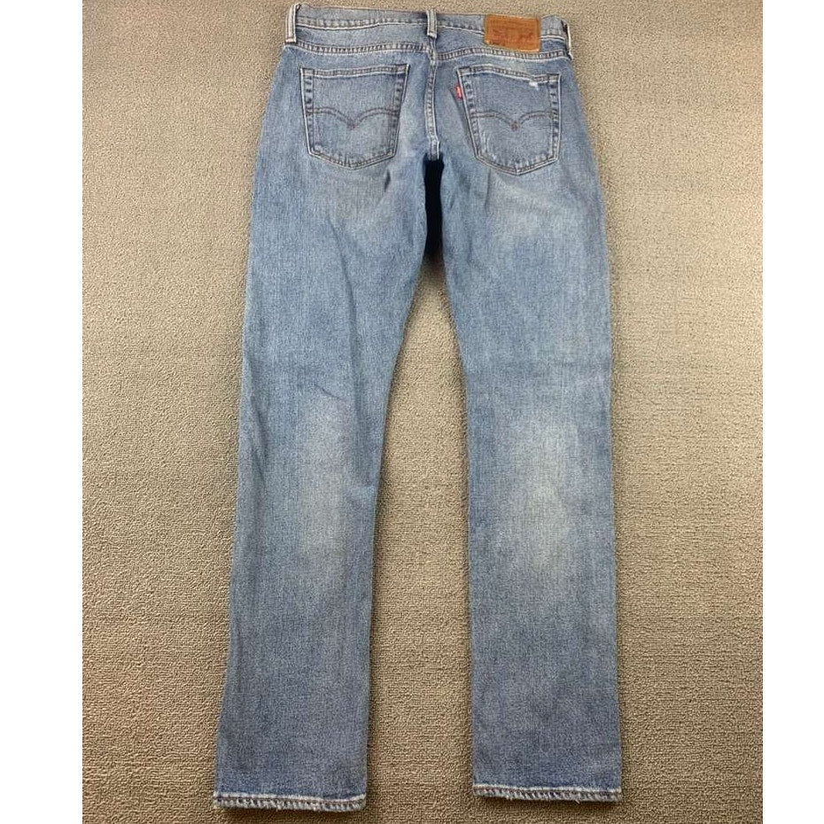 Levi’s 505C Men’s Straight Jeans W30 L32 Light Wash Distressed Blue Denim Pants